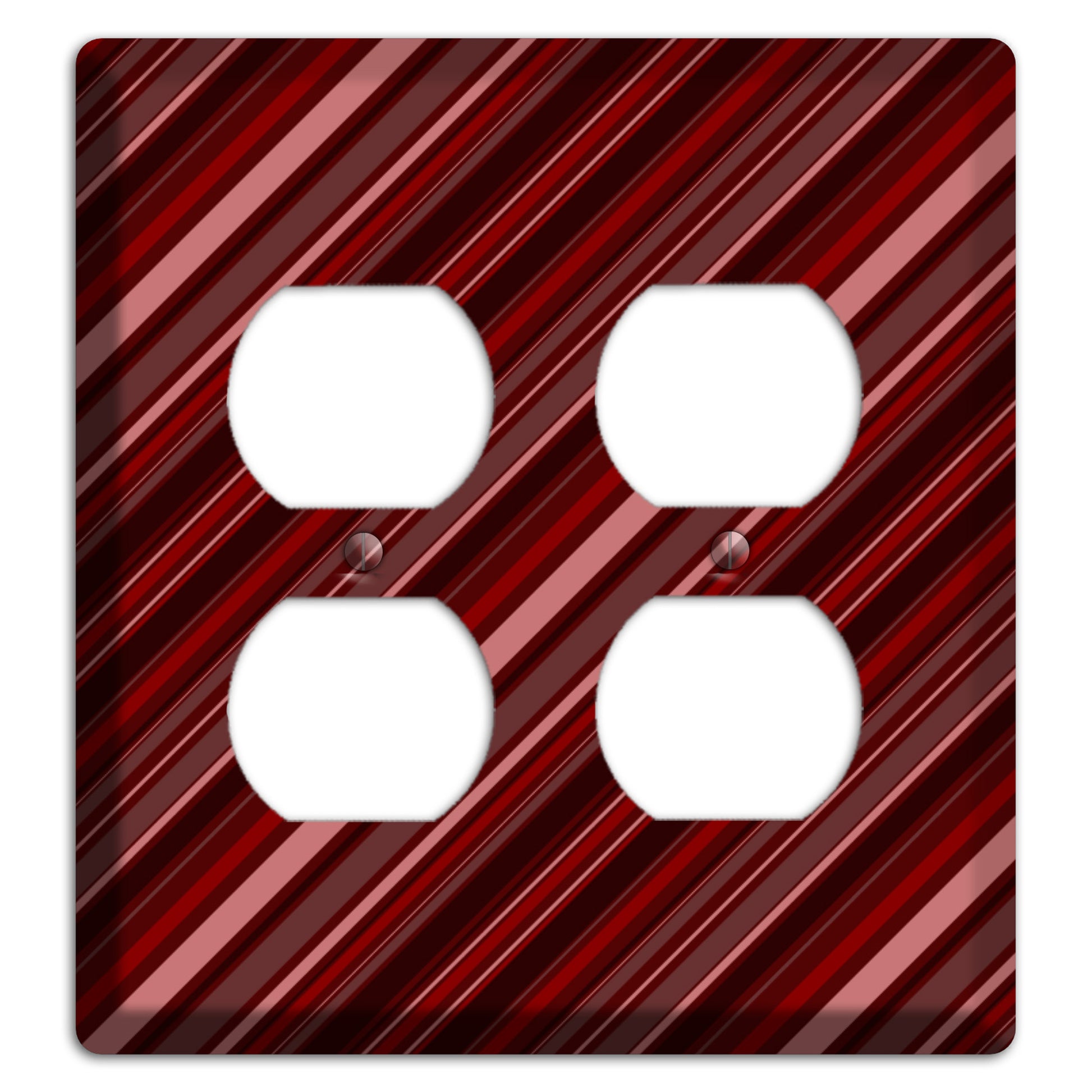 Burgundy Multi Angled Stripes 2 2 Duplex Wallplate