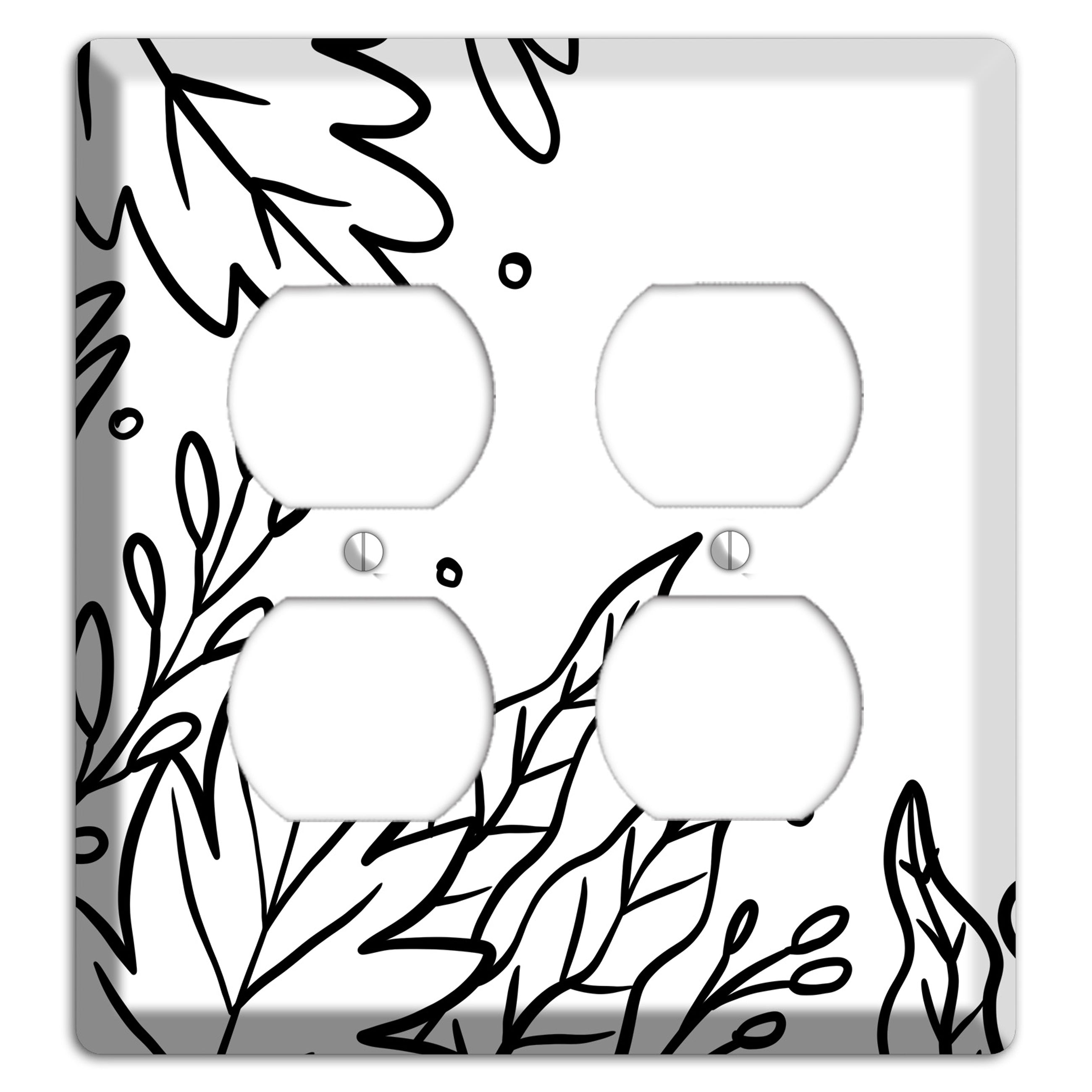 Hand-Drawn Floral 12 2 Duplex Wallplate