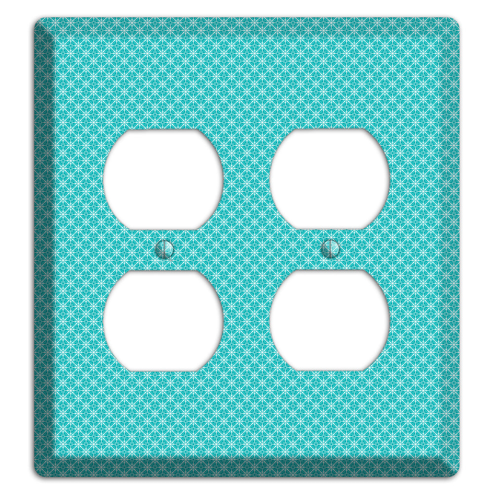Turquoise Tiny Arabesque 2 Duplex Wallplate