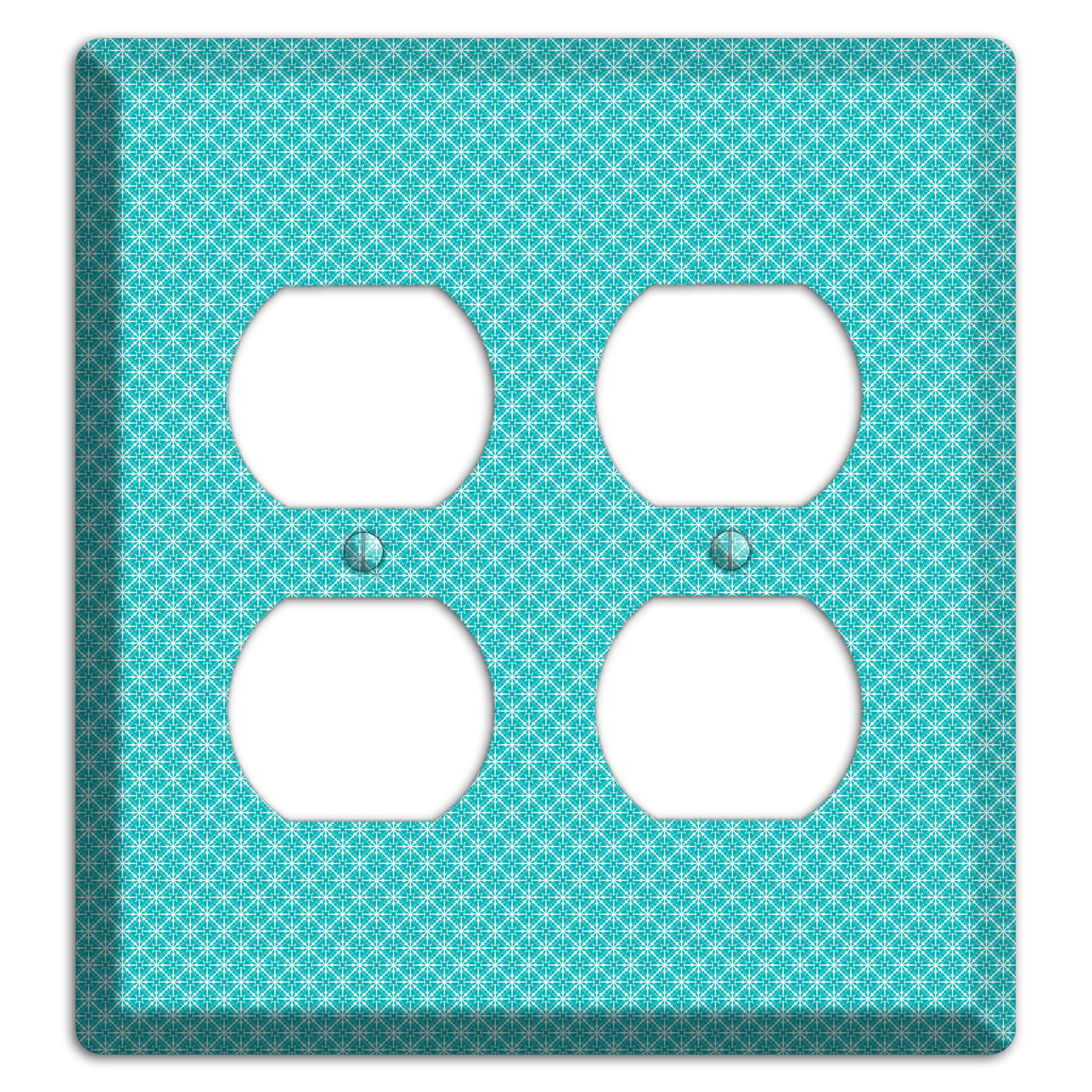 Turquoise Tiny Arabesque 2 Duplex Wallplate