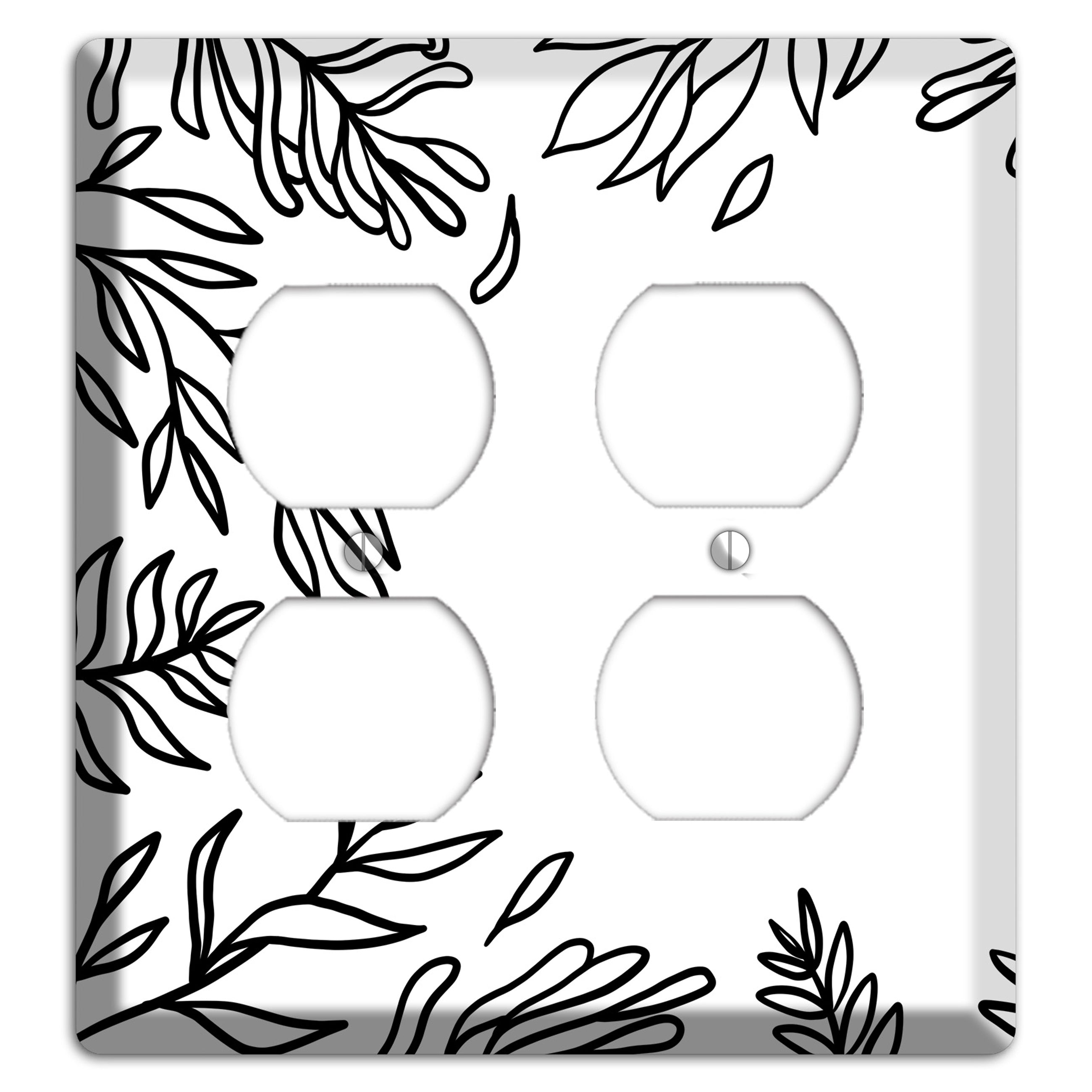 Hand-Drawn Leaves 8 2 Duplex Wallplate