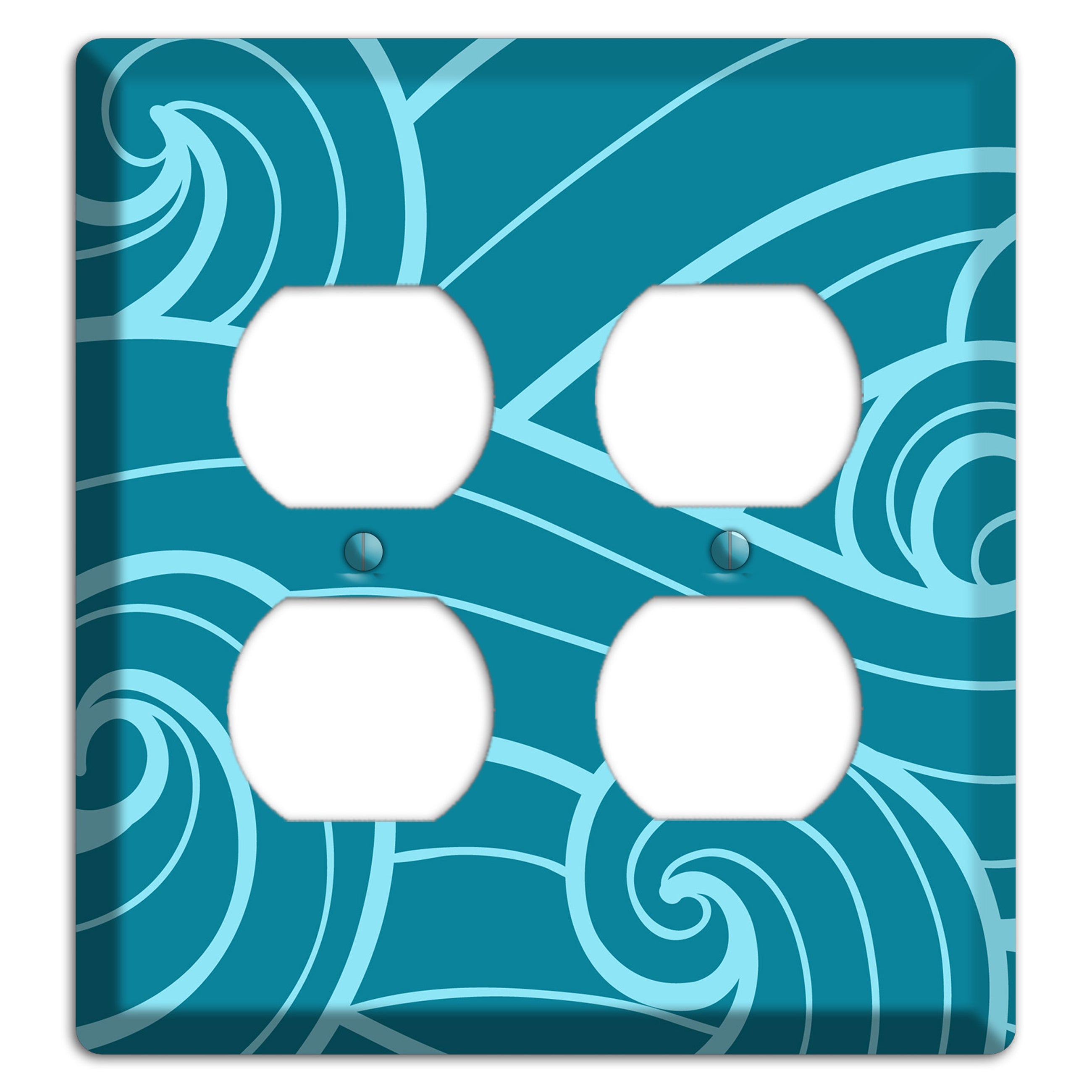Abstract Curl Turquois 2 Duplex Wallplate