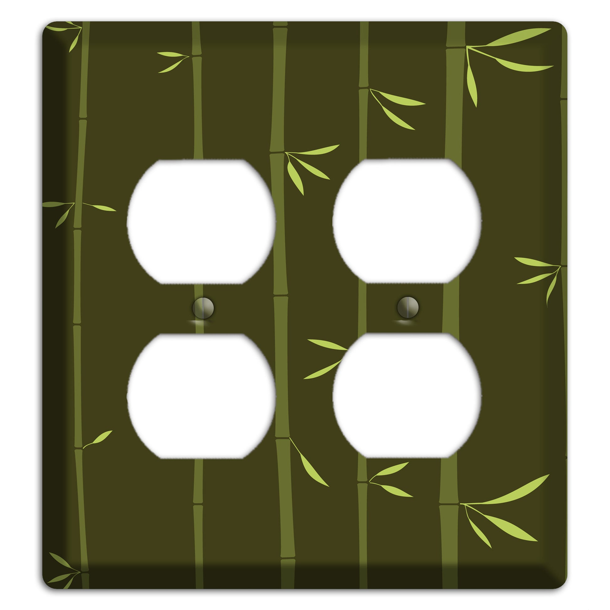 Dark Green Bamboo 2 Duplex Wallplate