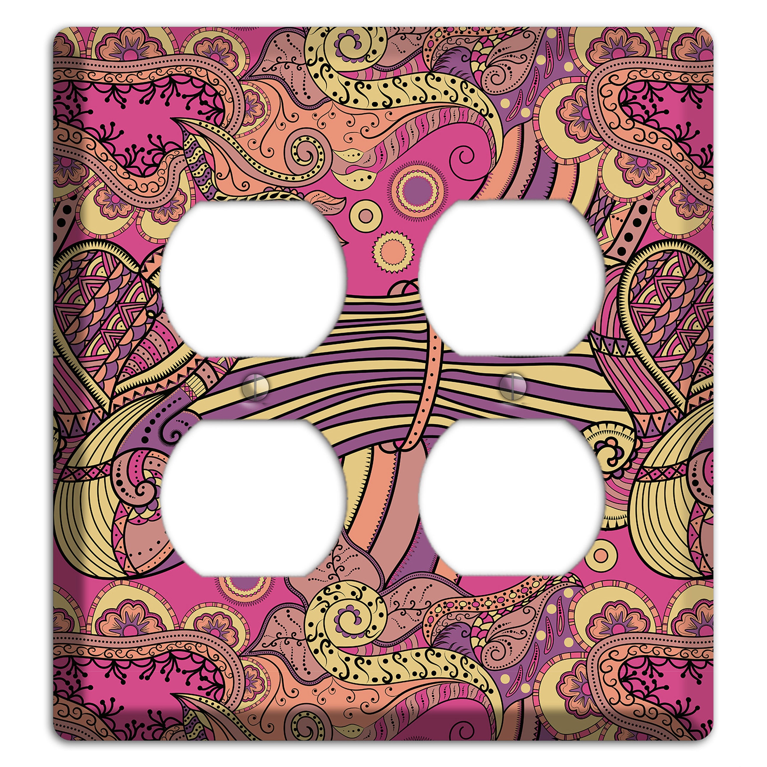 Retro Flourish 1 2 Duplex Wallplate