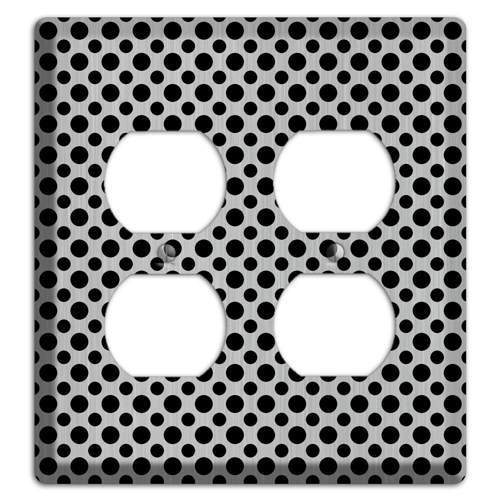 Multi Small Polka Dots Stainless Steel 2 Duplex Wallplate