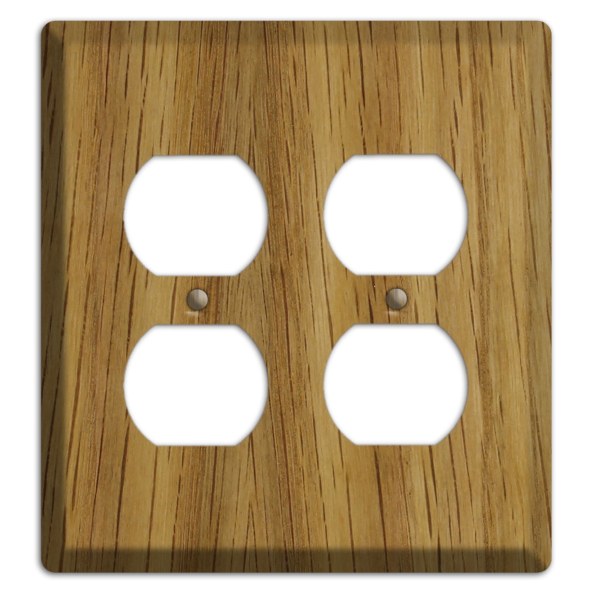 White Oak Wood 2 Duplex Outlet Cover Plate