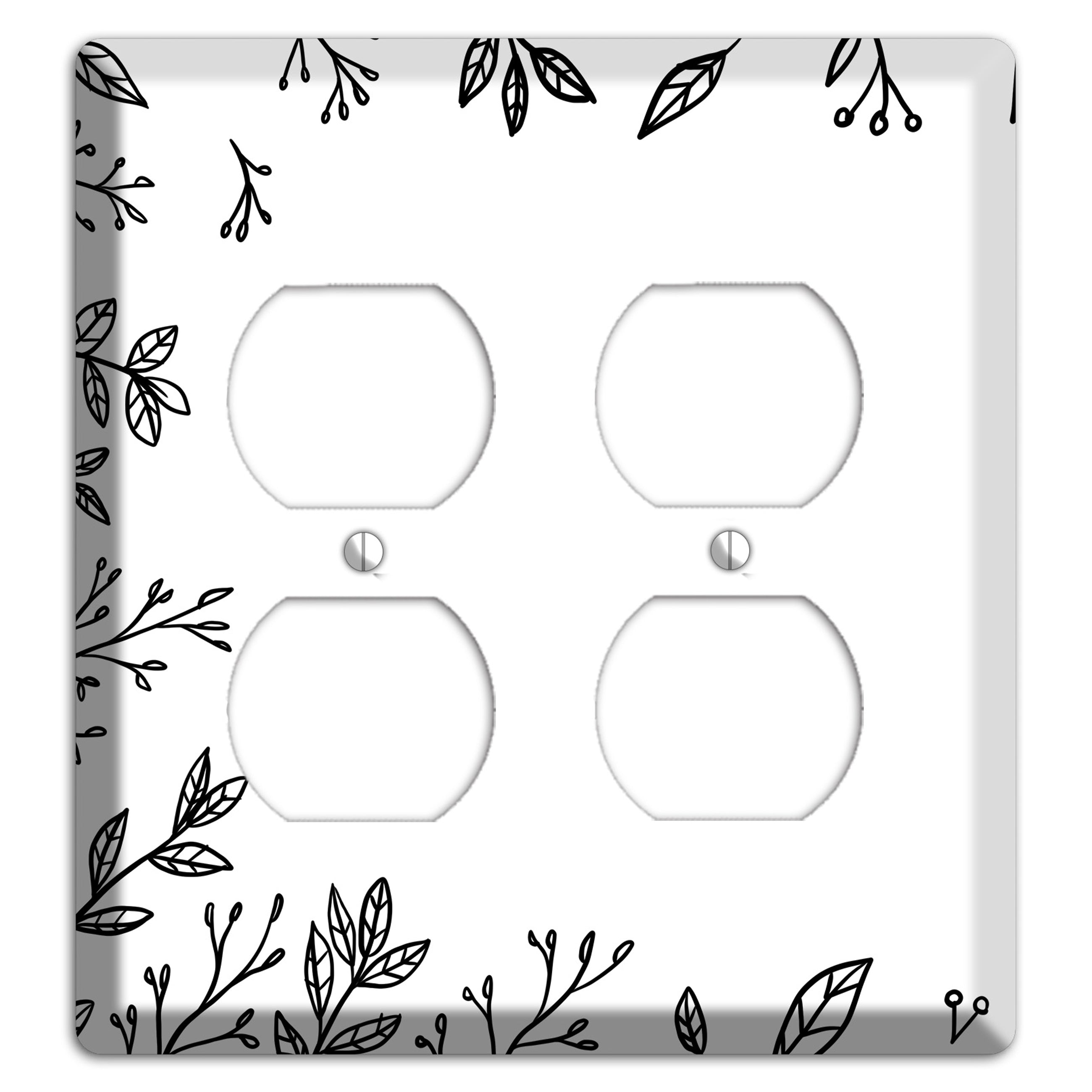 Hand-Drawn Floral 29 2 Duplex Wallplate