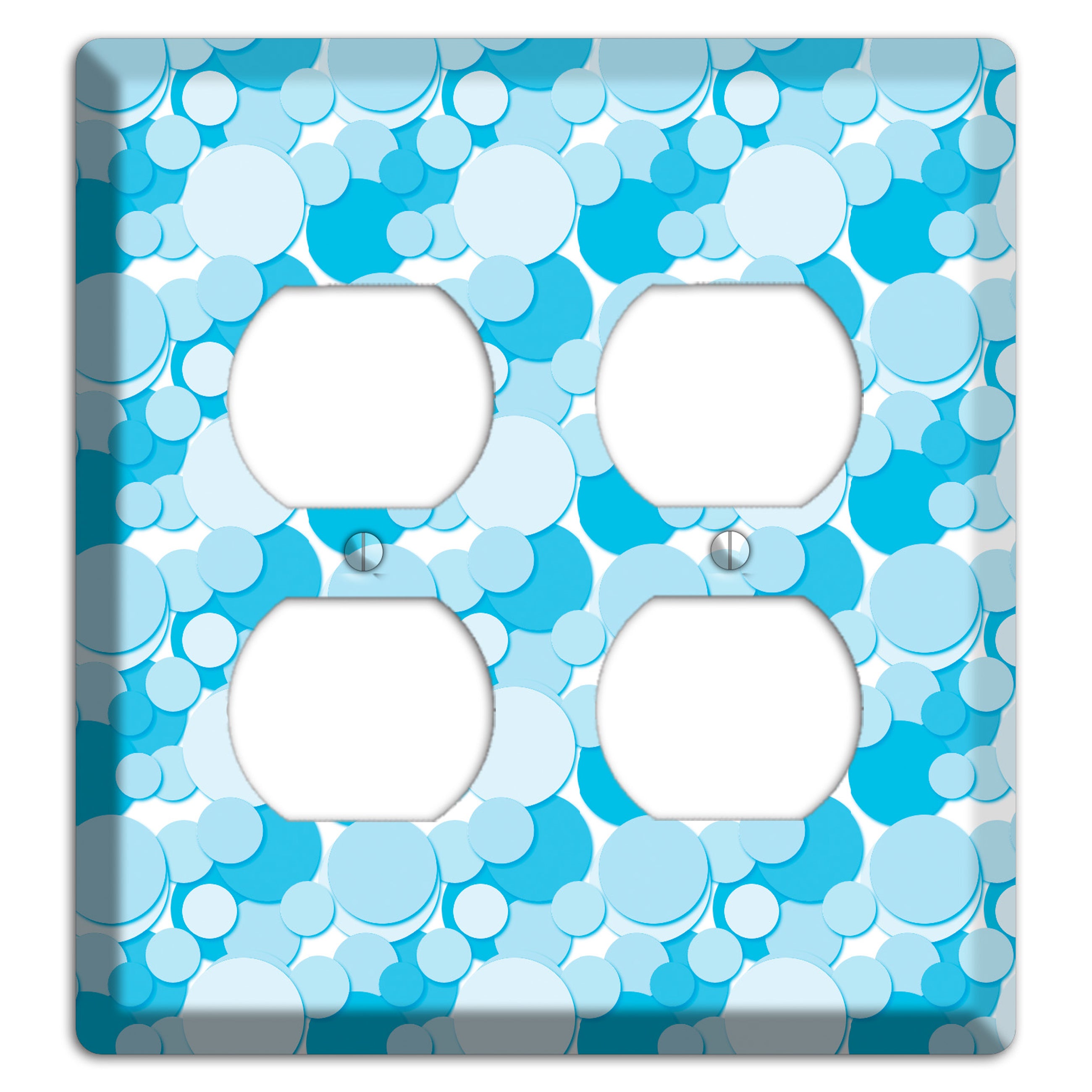 Multi Blue Bubble Dots 2 Duplex Wallplate