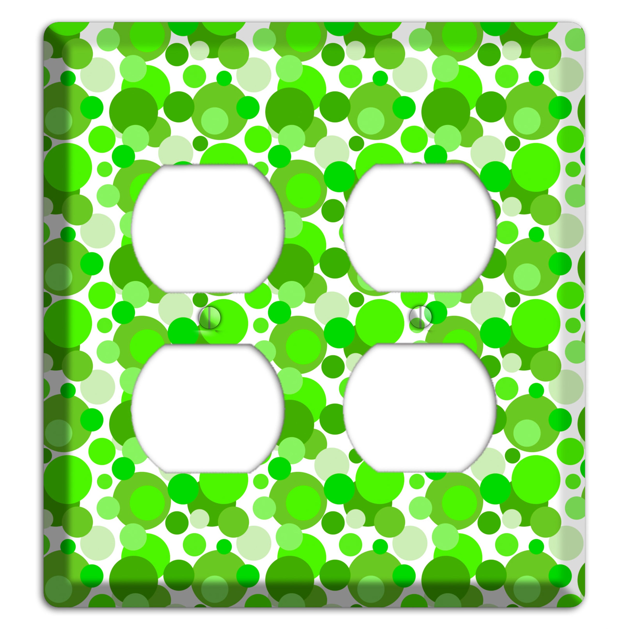 Multi Green Bubble Dots 2 Duplex Wallplate
