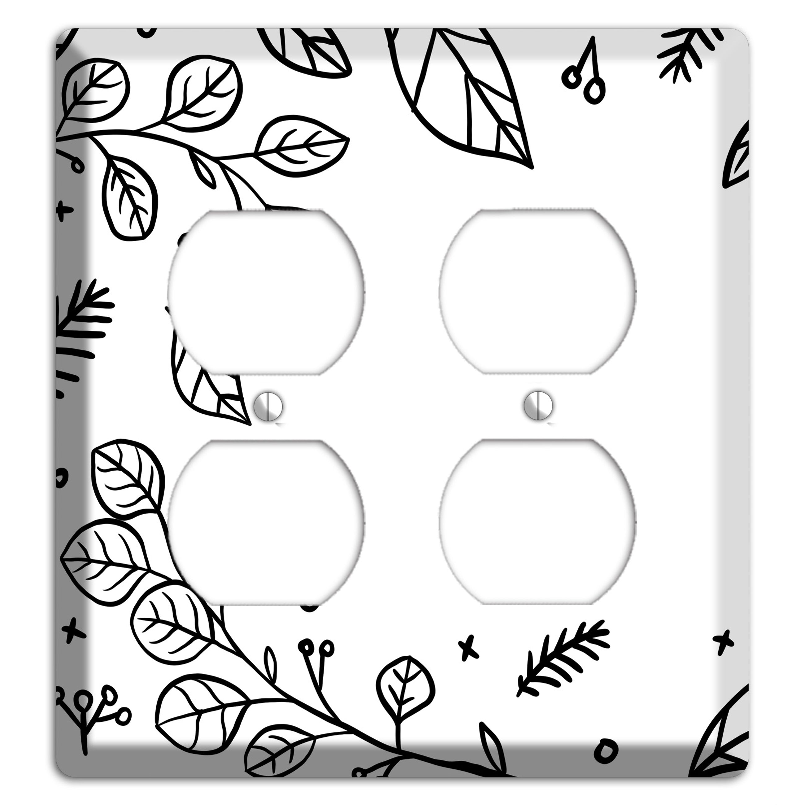 Hand-Drawn Floral 26 2 Duplex Wallplate