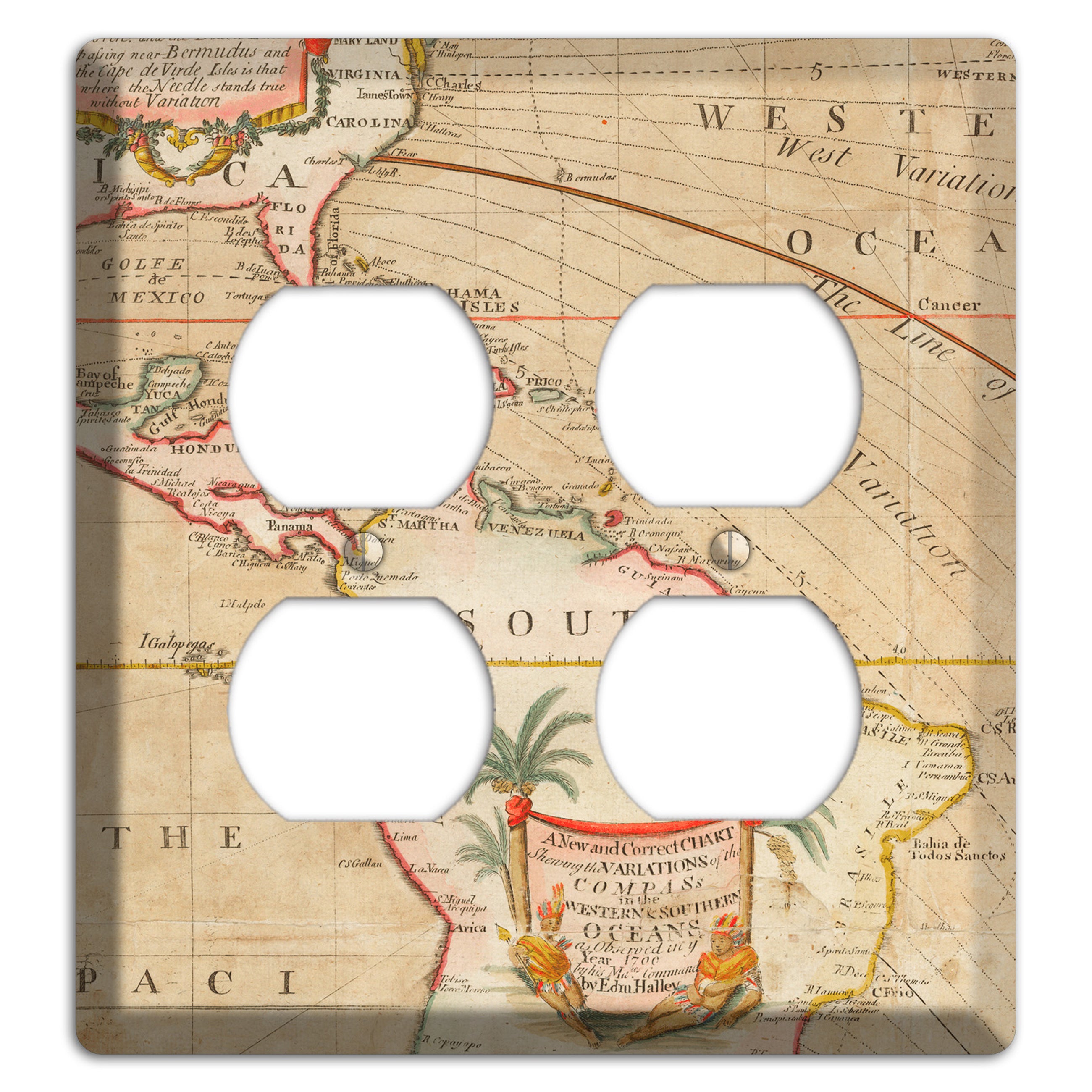 Map of Latin America 2 Duplex Wallplate