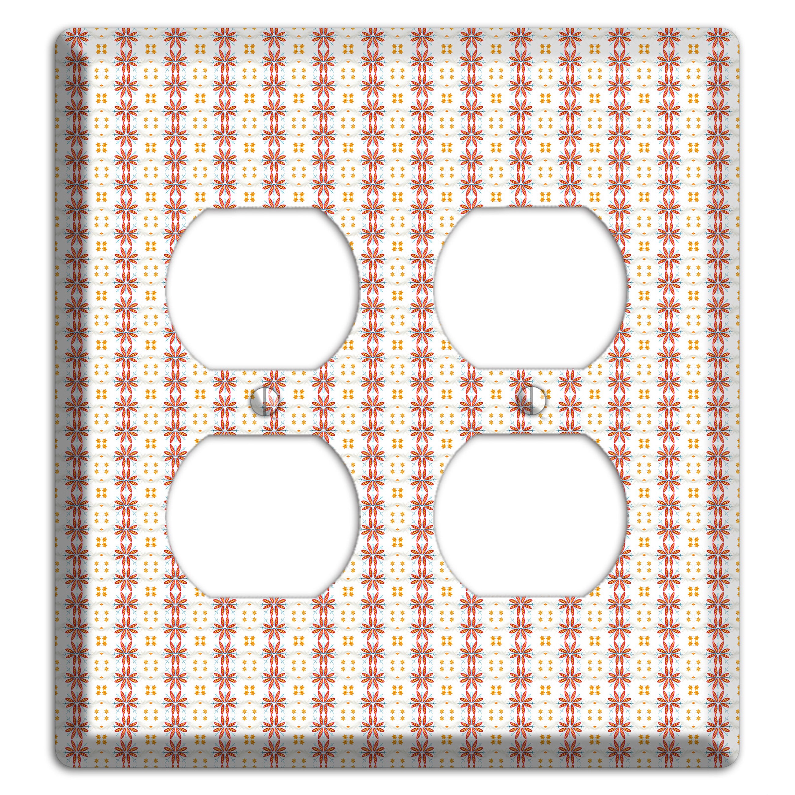 White with Red Smocking 2 Duplex Wallplate