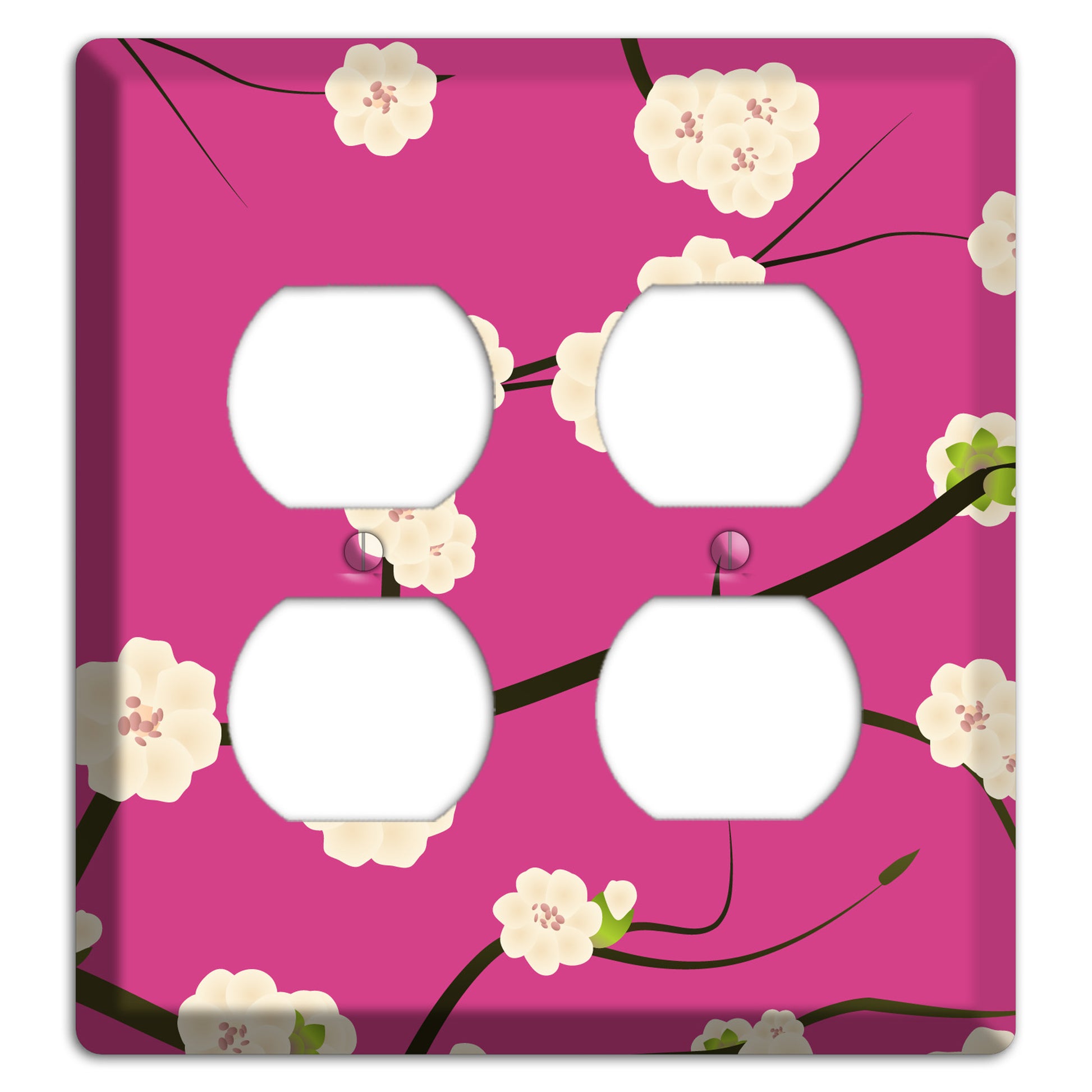 Pink Cherry Blossoms 2 2 Duplex Wallplate