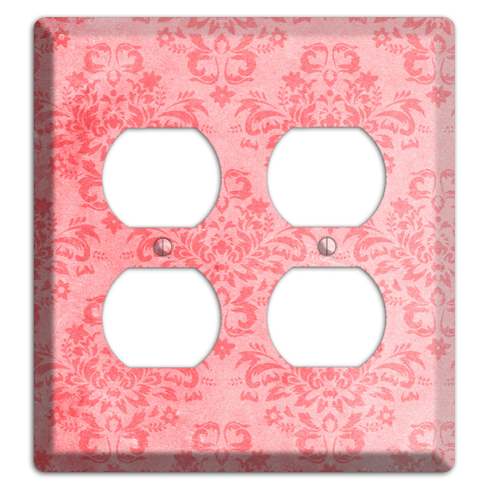 Rose Bud Soft Coral 2 Duplex Wallplate