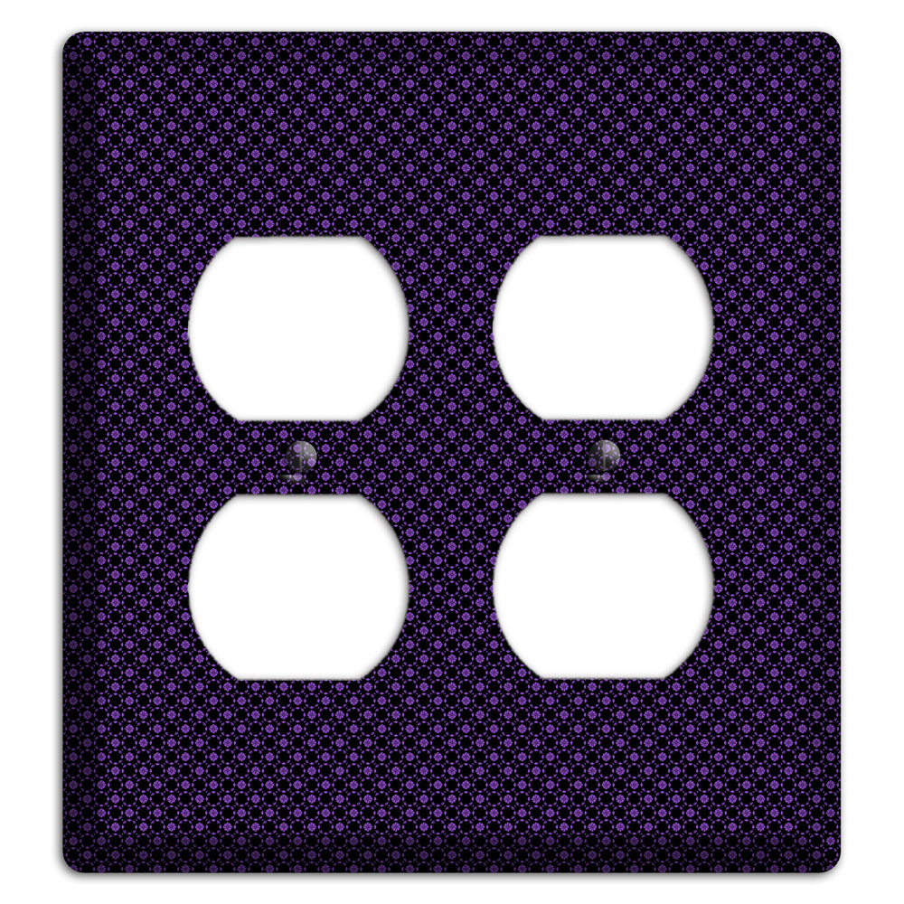 Multi Purple Geometric 2 Duplex Wallplate