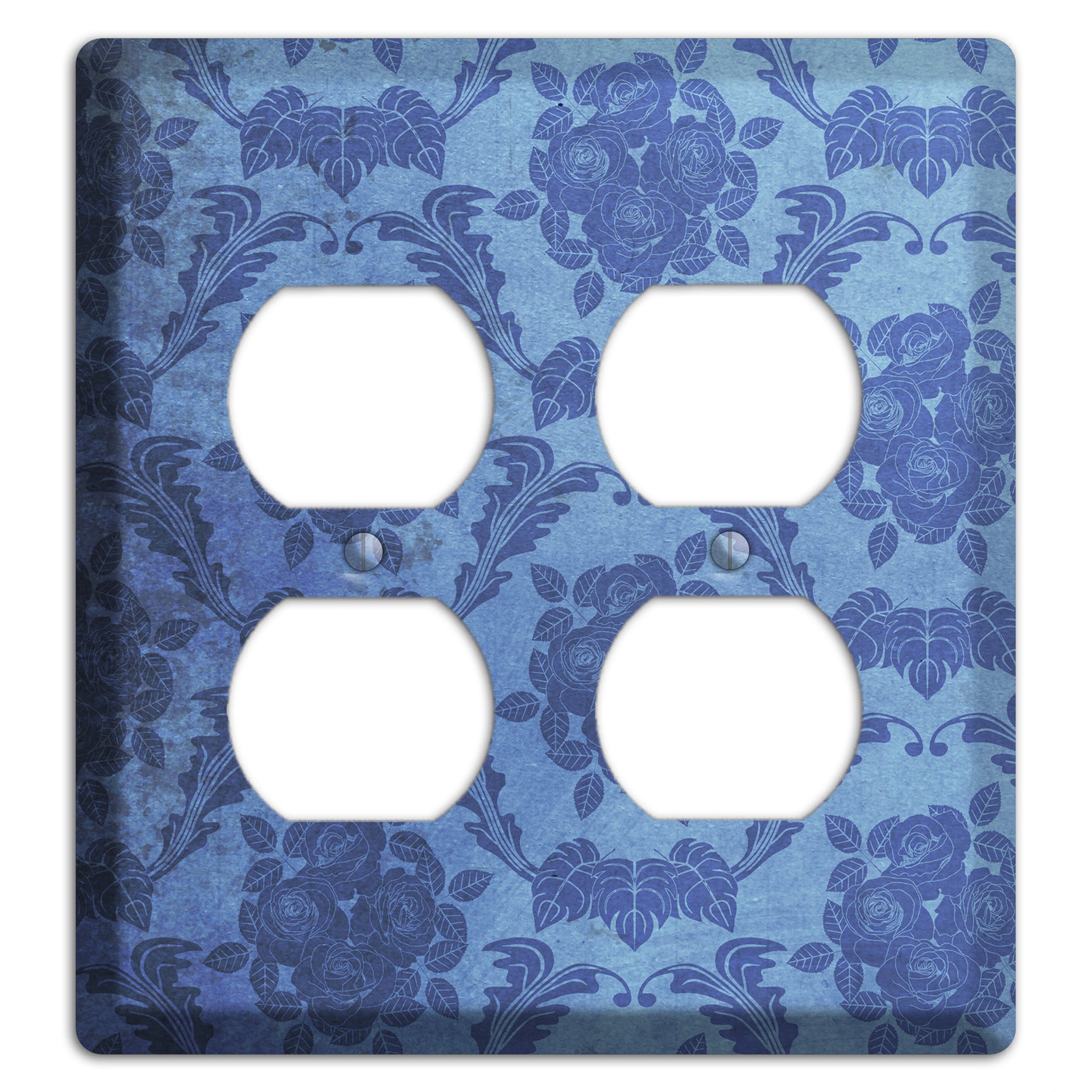Polo Blue Vintage Rose Damask 2 Duplex Wallplate