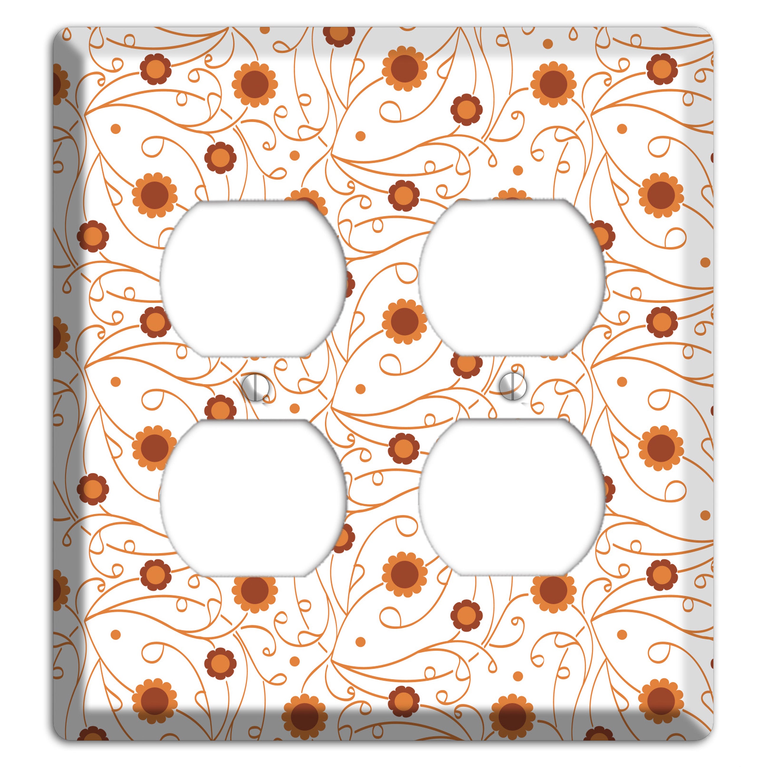 White Vine Floral 2 Duplex Wallplate