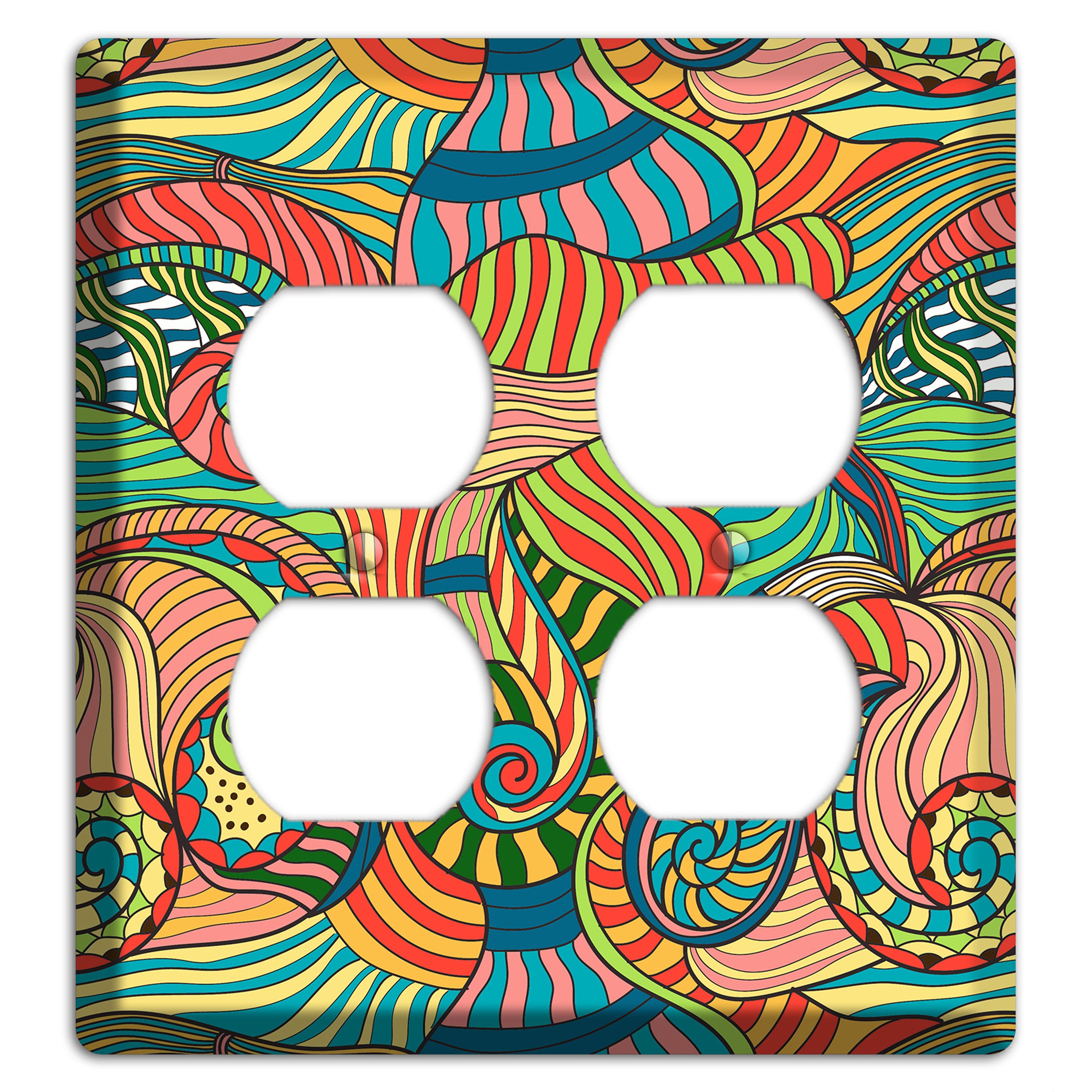 Retro Flourish 3 2 Duplex Wallplate