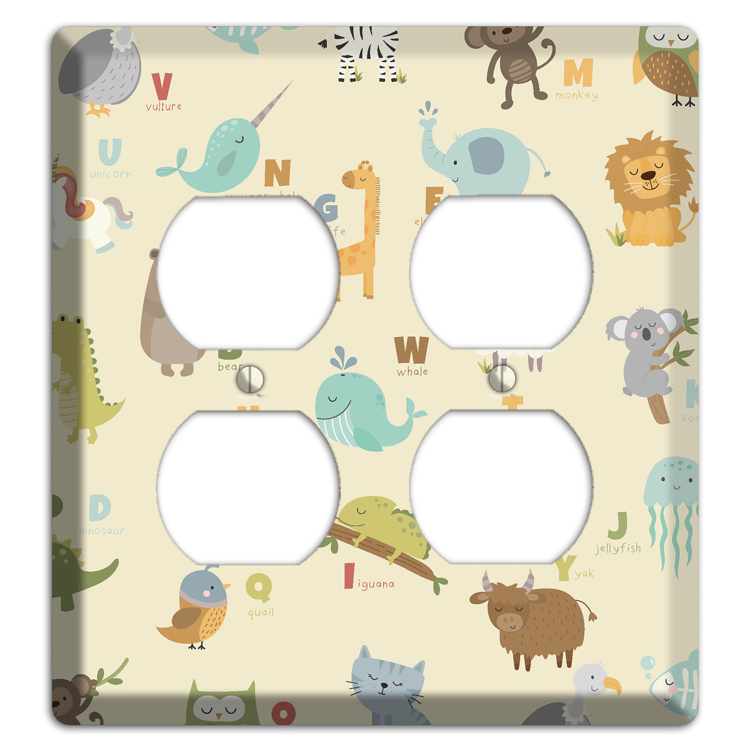 Animal Alphabet 2 2 Duplex Wallplate