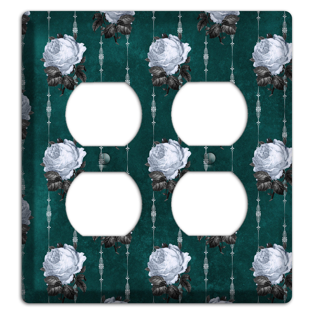 Dramatic Floral Teal 2 Duplex Wallplate