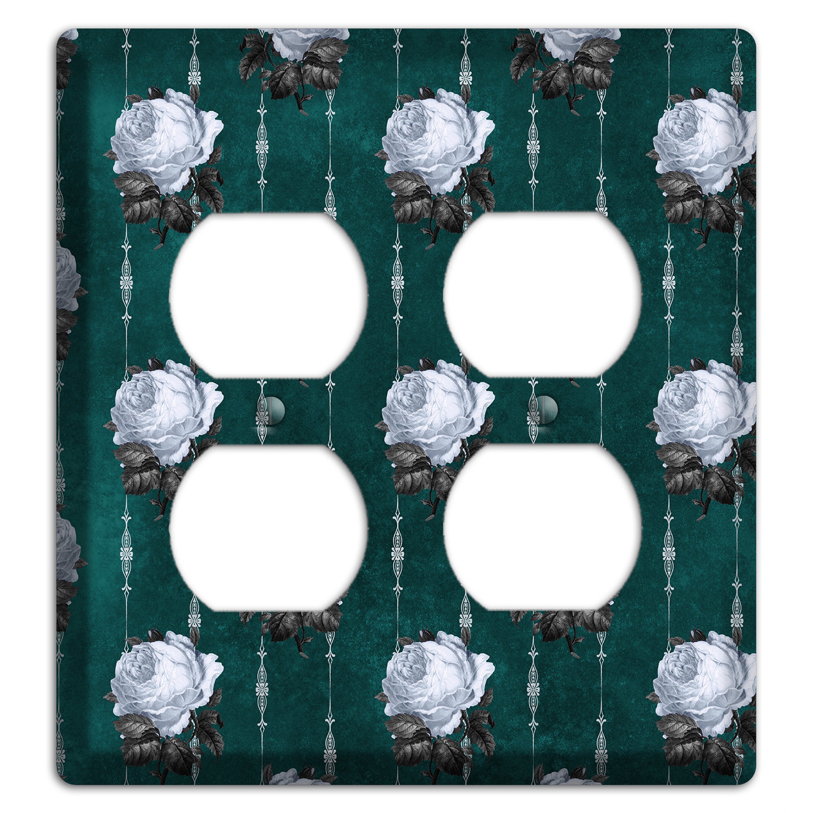 Dramatic Floral Teal 2 Duplex Wallplate