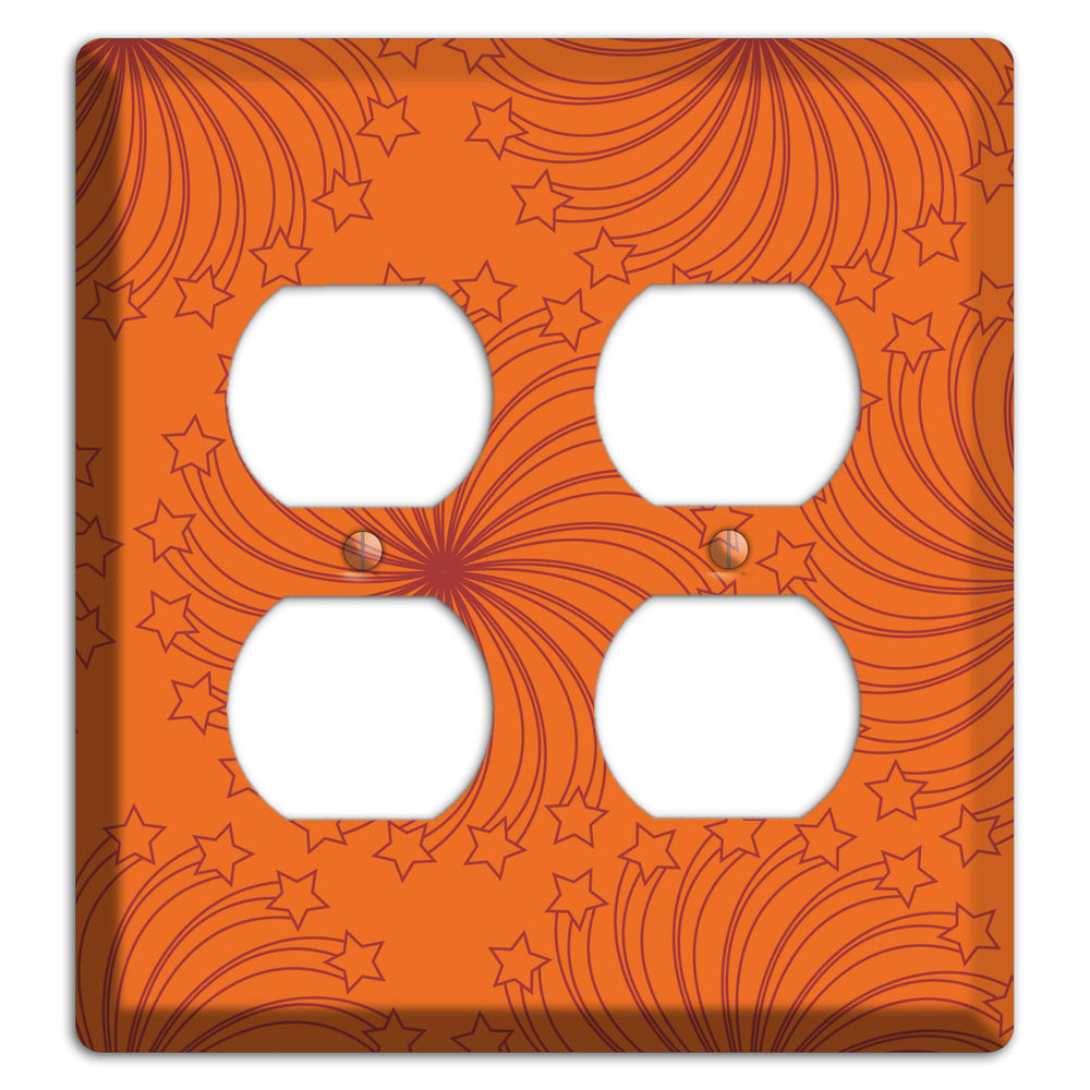 Multi Orange Star Swirl 2 Duplex Wallplate