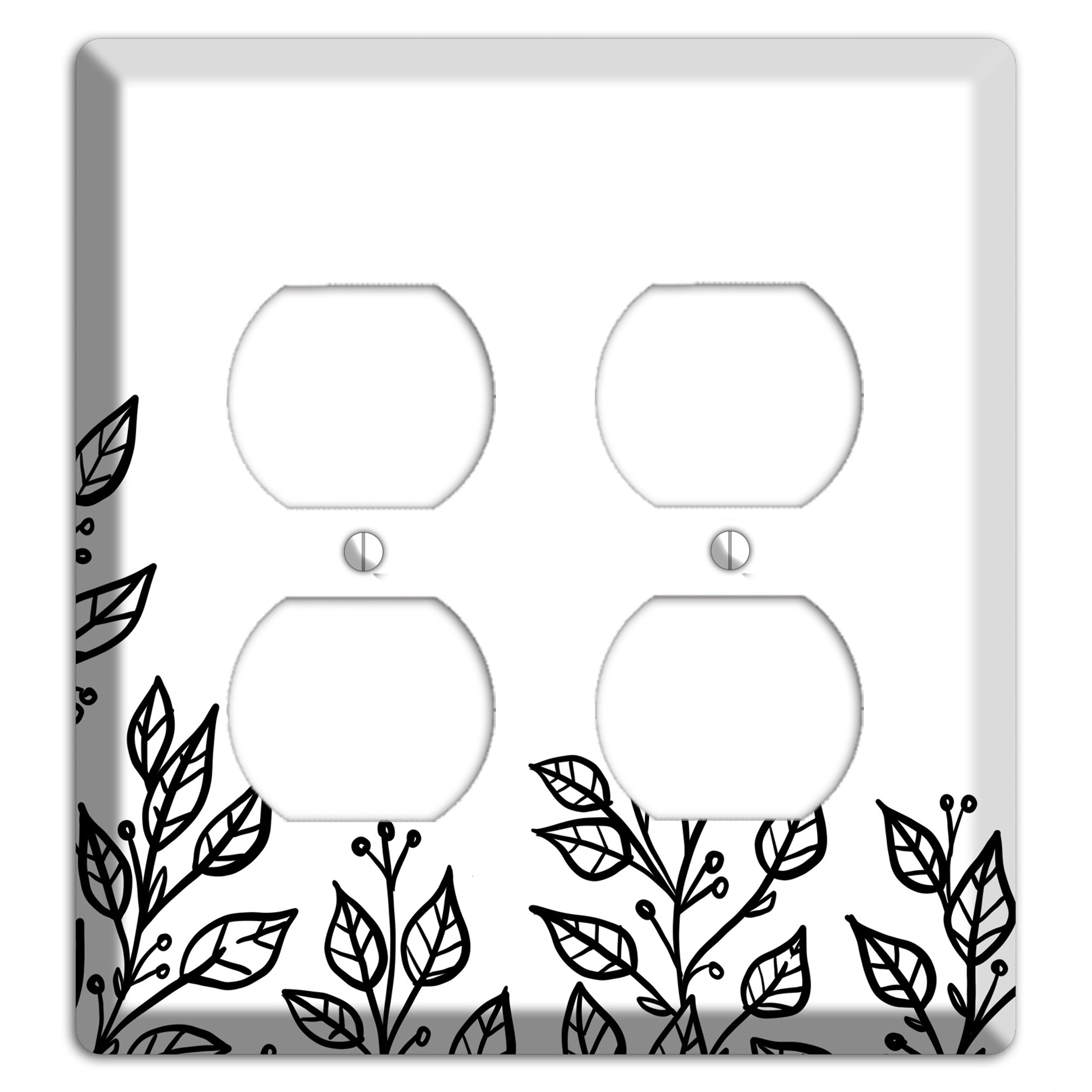 Hand-Drawn Floral 20 2 Duplex Wallplate