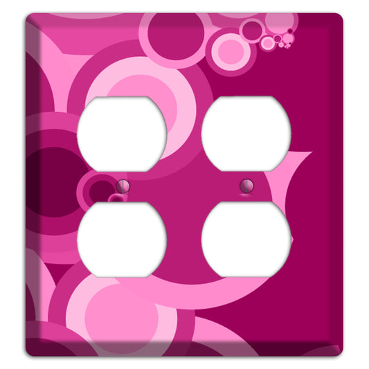 Pink and Fuschia Circles 2 Duplex Wallplate