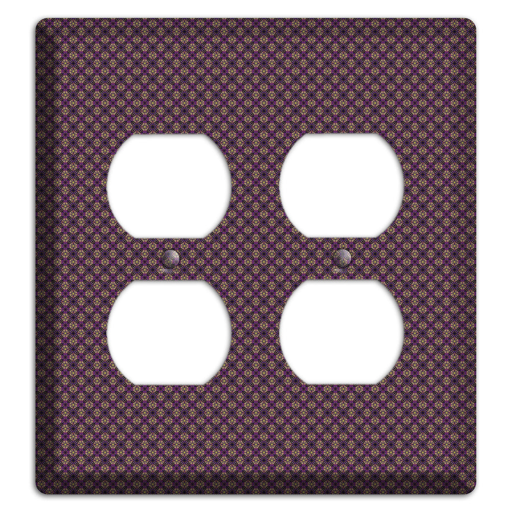 Brown and Purple Tiny Arabesque 2 Duplex Wallplate
