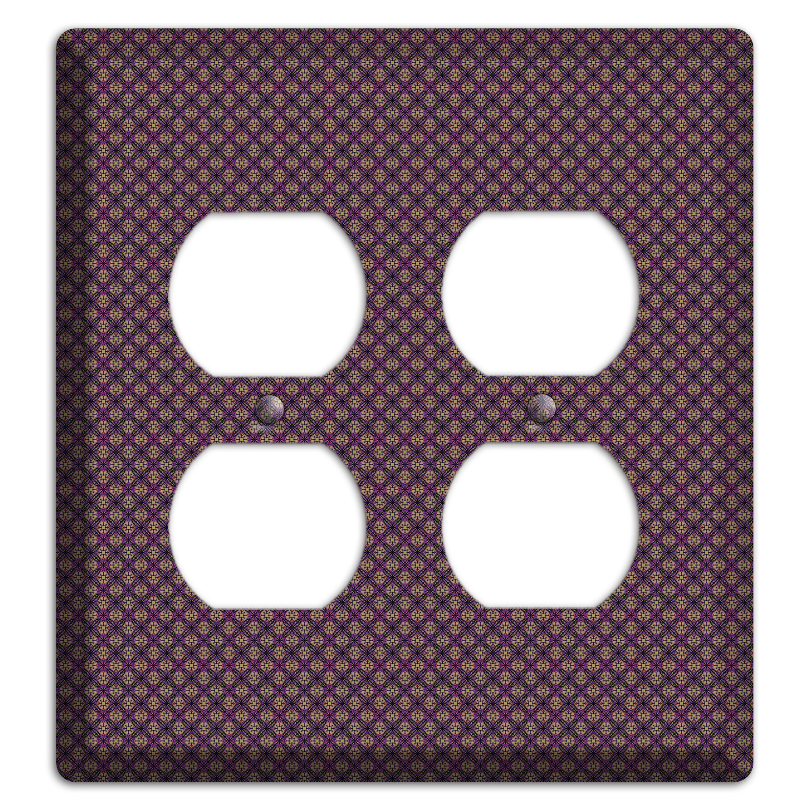 Brown and Purple Tiny Arabesque 2 Duplex Wallplate