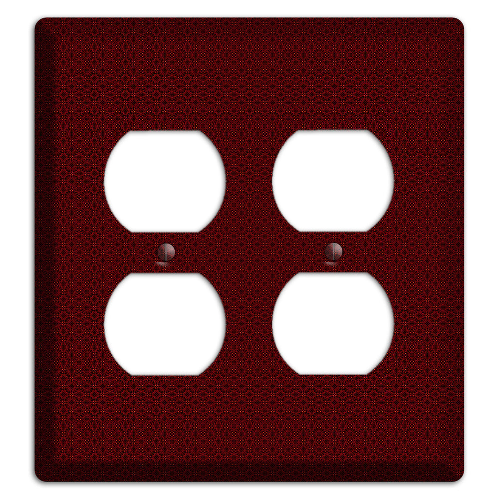 Maroon Tiny Checkered Foulard 2 Duplex Wallplate