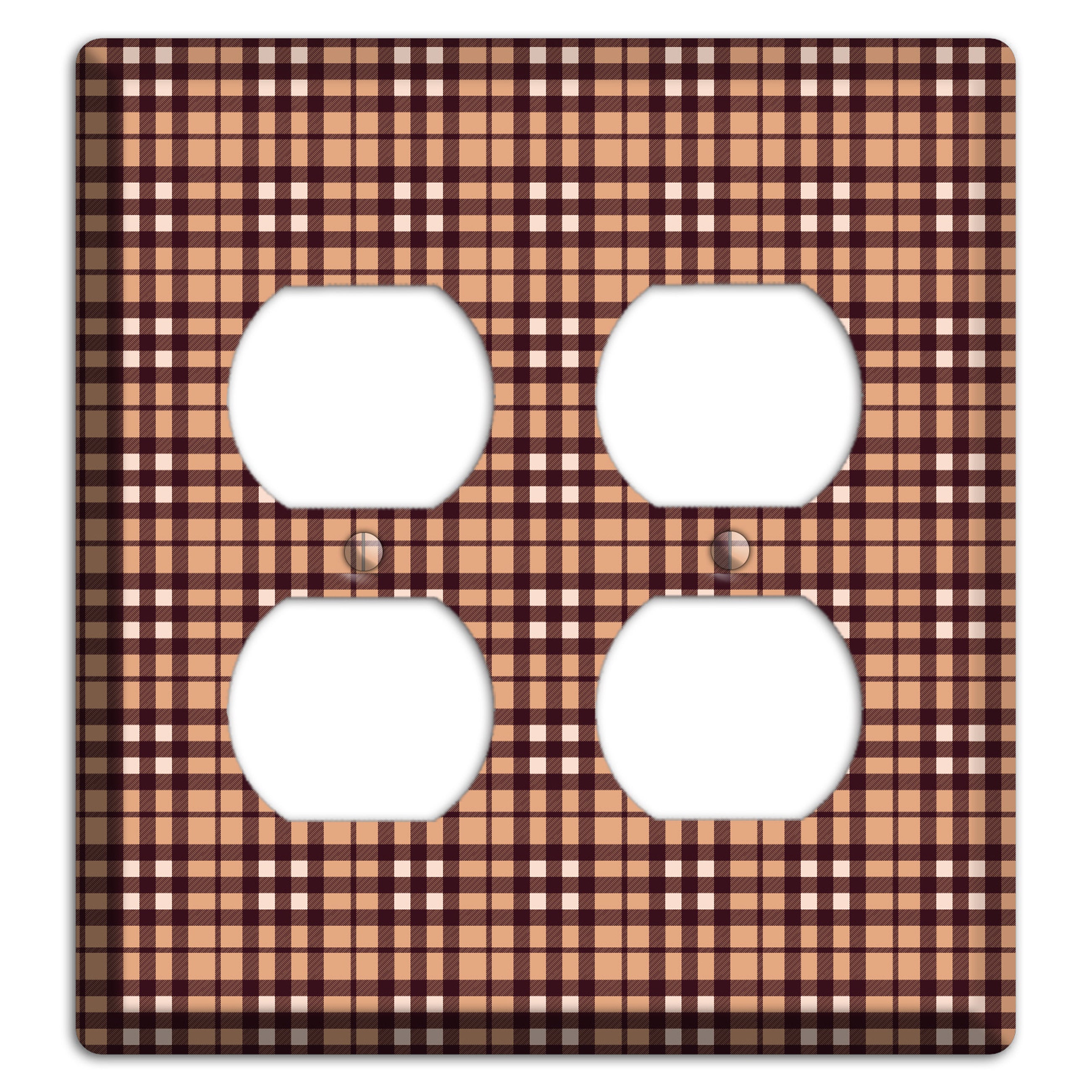 Multi Brown Plaid 2 Duplex Wallplate