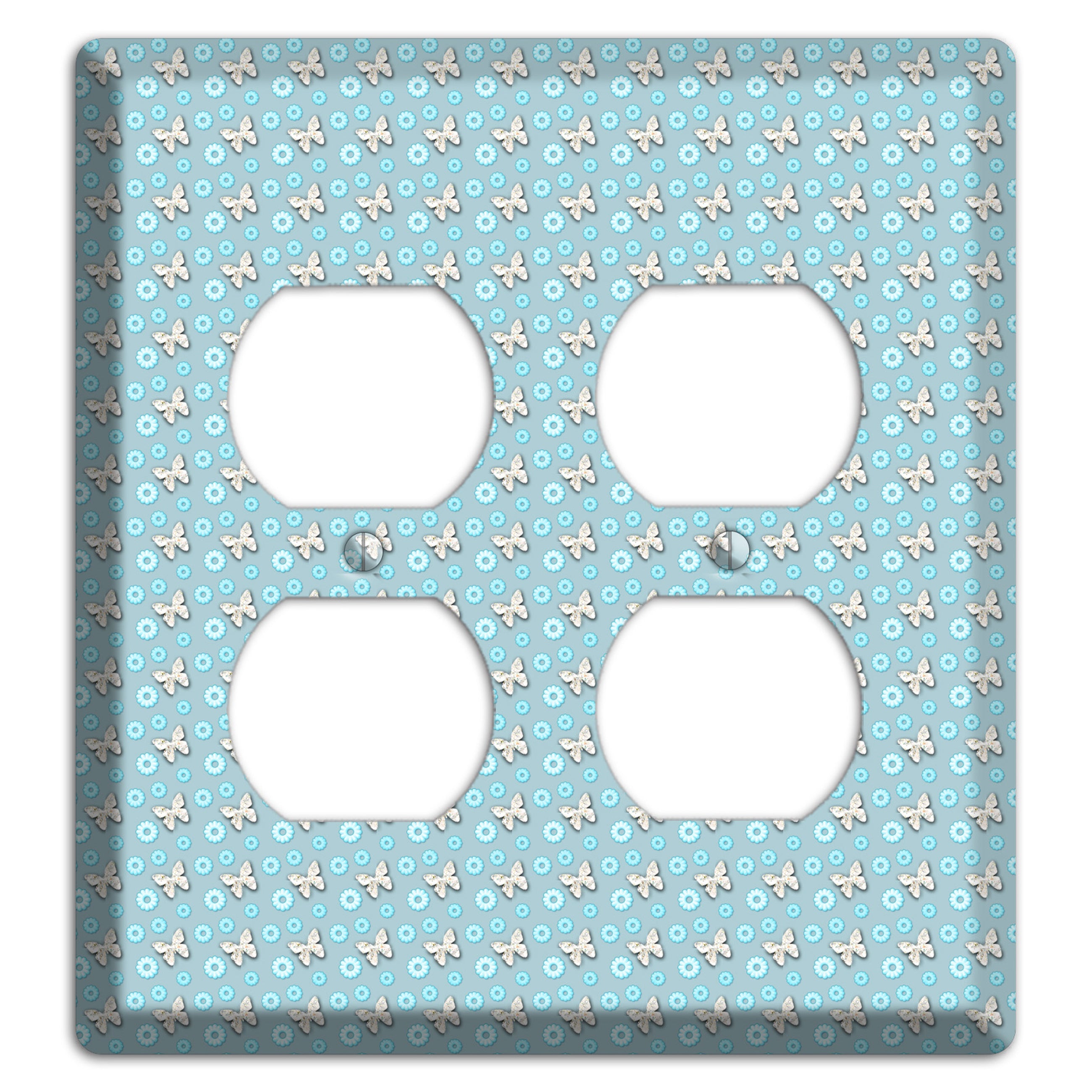 Blue with Butterflies 2 Duplex Wallplate