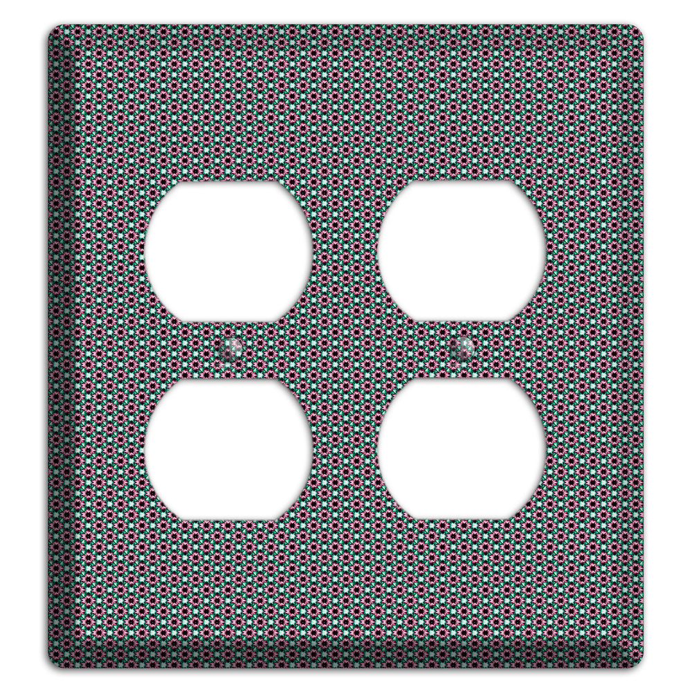 Green Red Grey Geometric 2 Duplex Wallplate