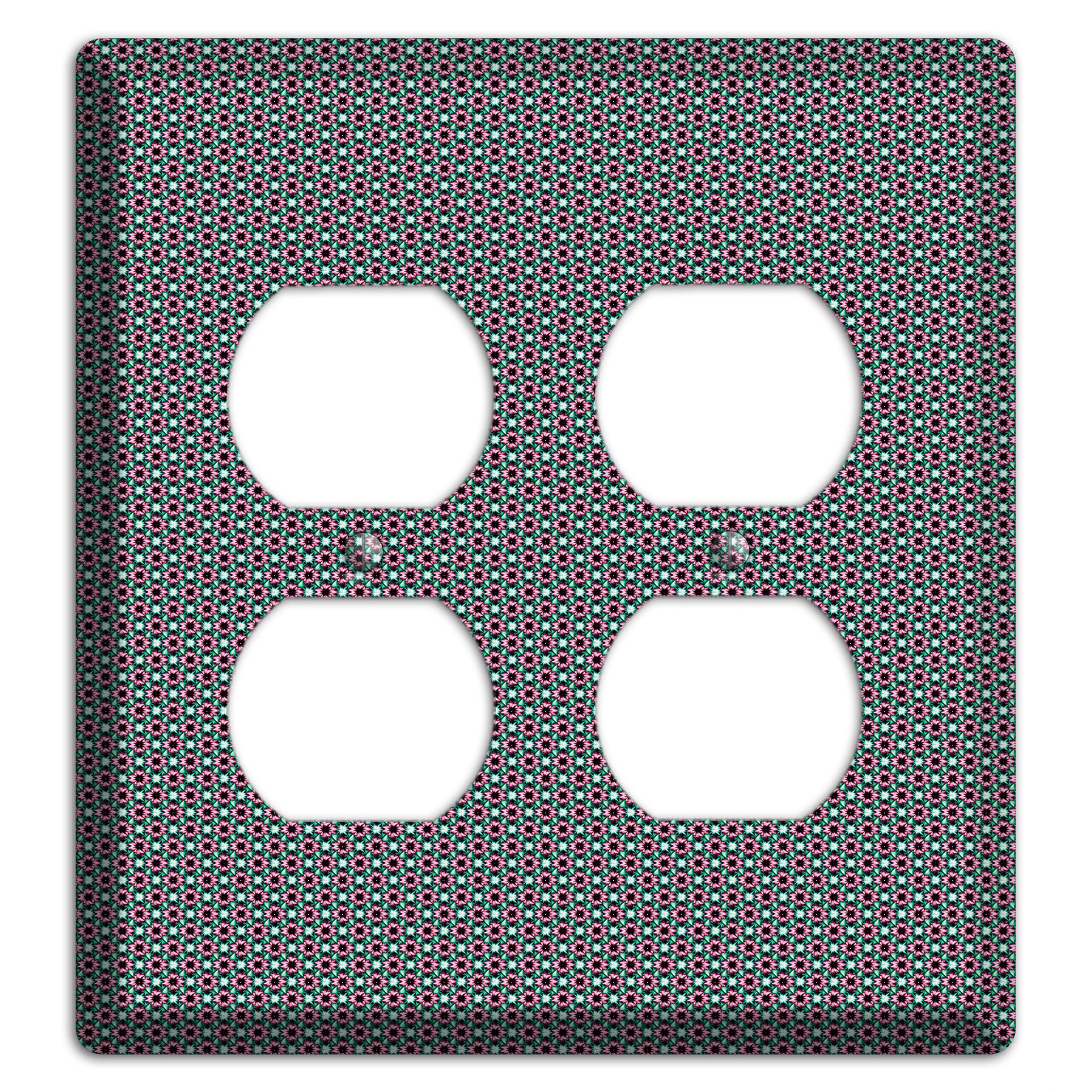 Green Red Grey Geometric 2 Duplex Wallplate