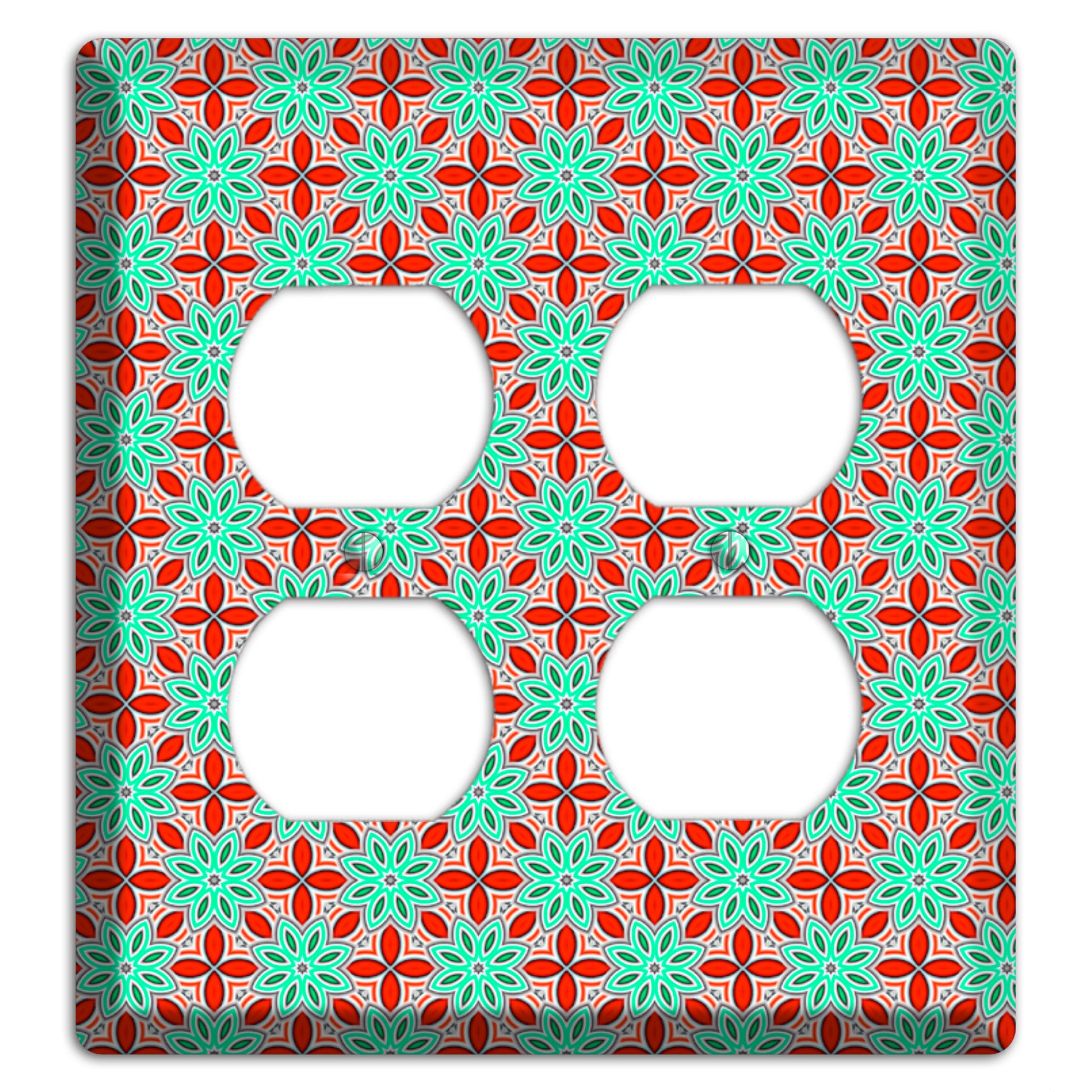 Green and Red Foulard 2 2 Duplex Wallplate