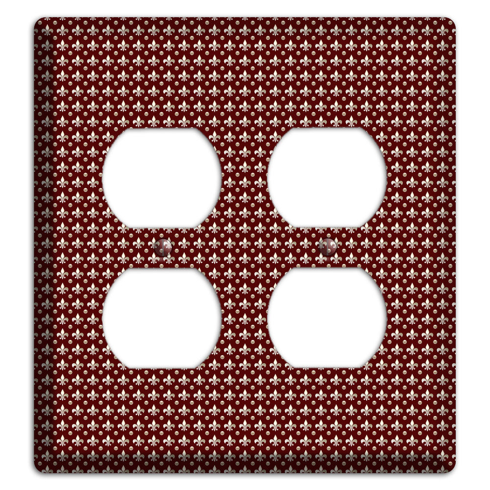 Brown Fleur de Lis 2 Duplex Wallplate