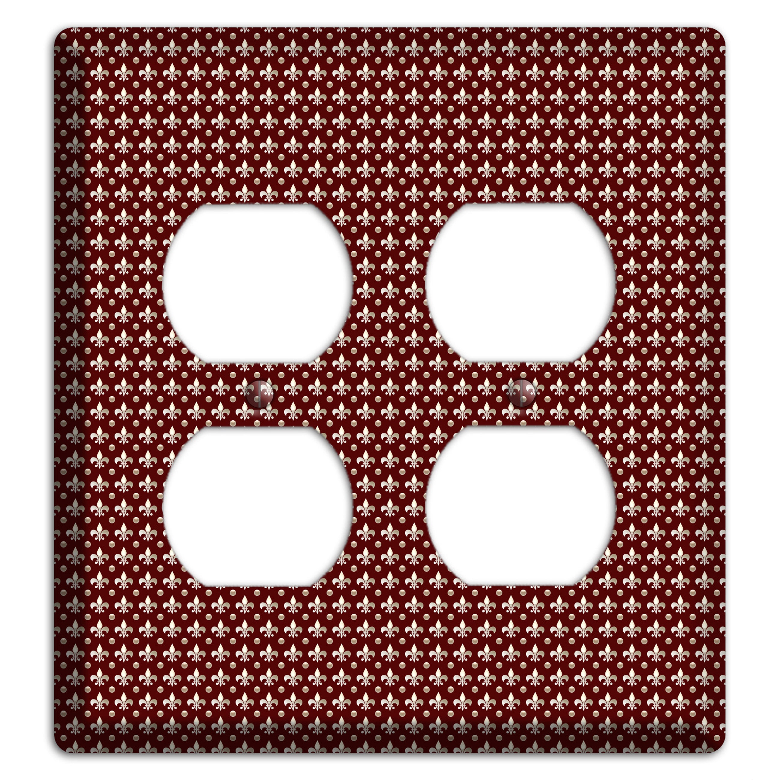 Brown Fleur de Lis 2 Duplex Wallplate