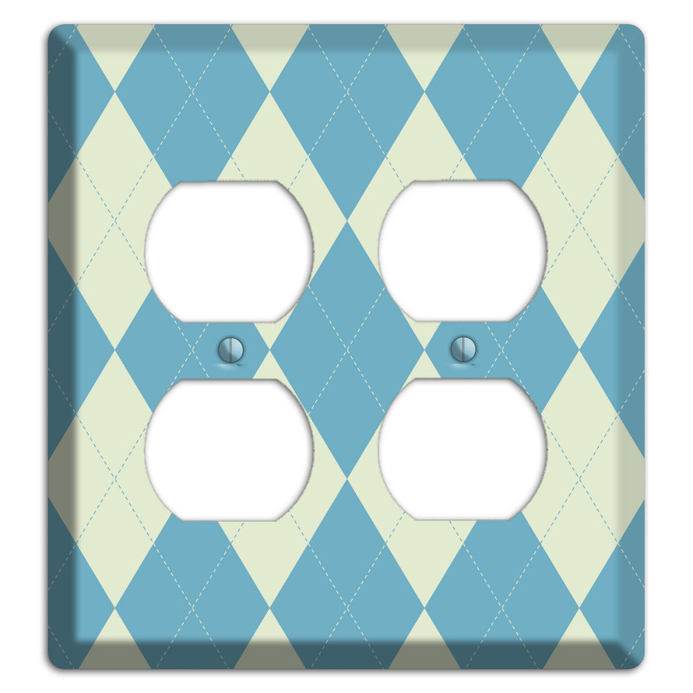 Mustard and Black Plaid 2 Duplex Wallplate