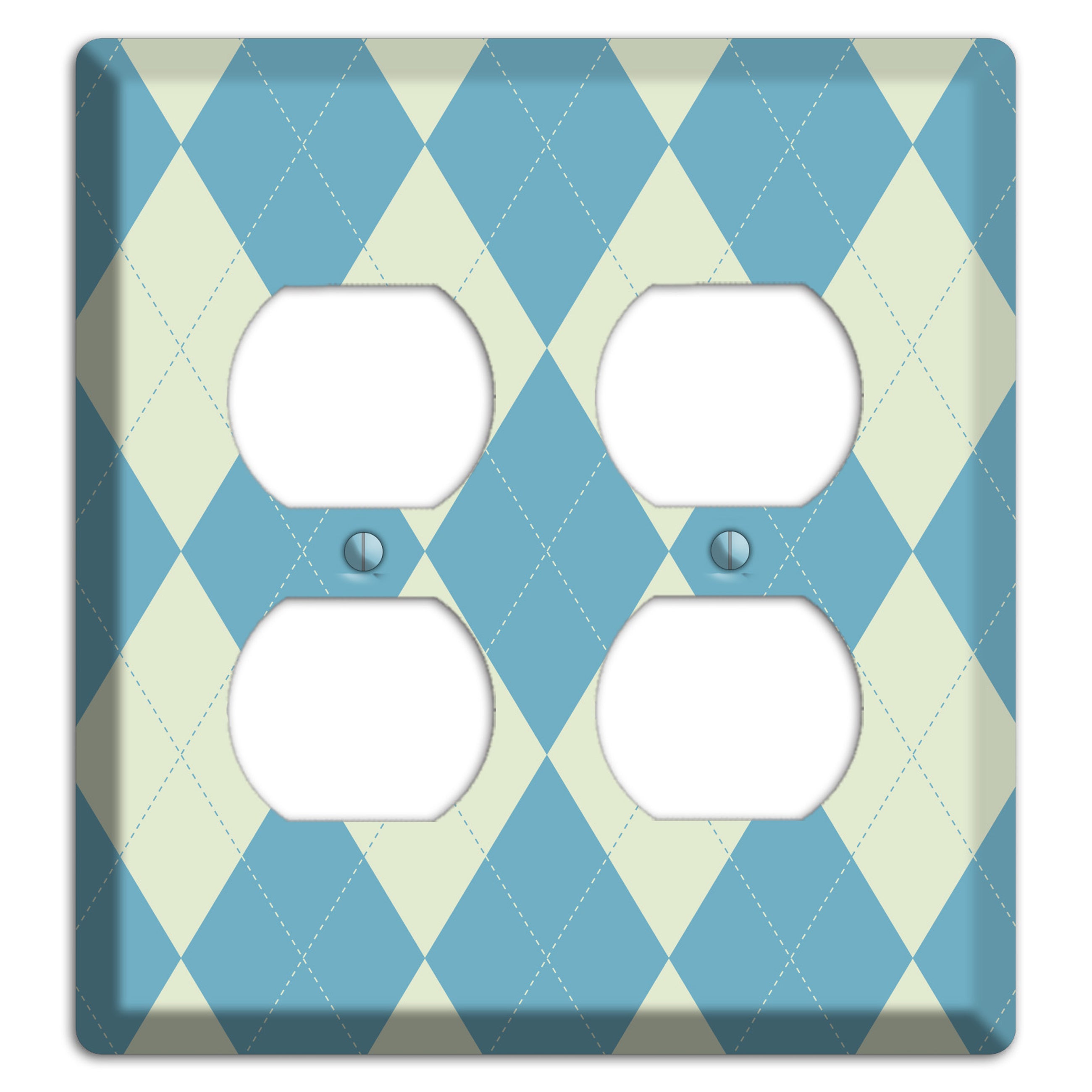 Mustard and Black Plaid 2 Duplex Wallplate