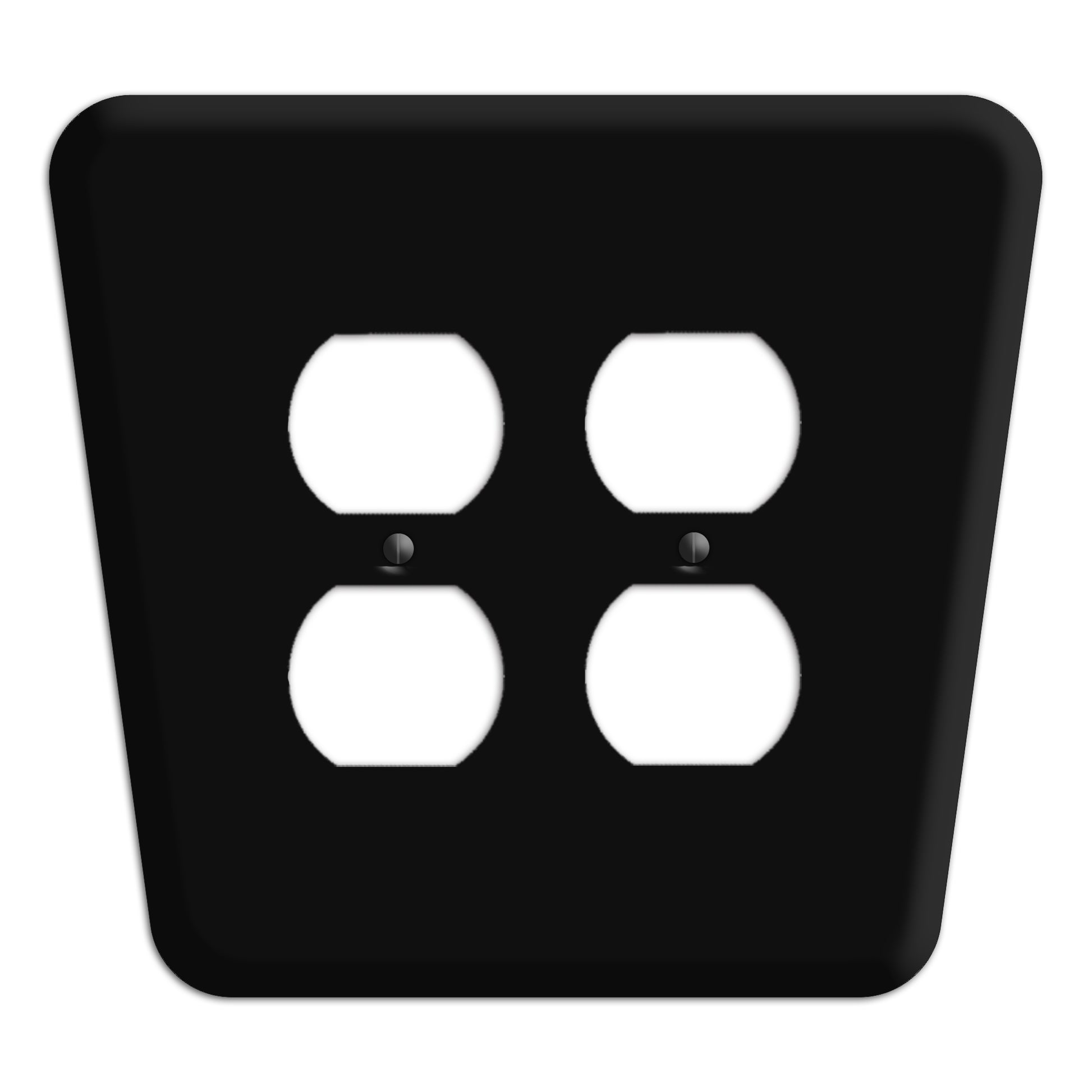 Matte Black Mid-Century 2 Duplex Wallplate