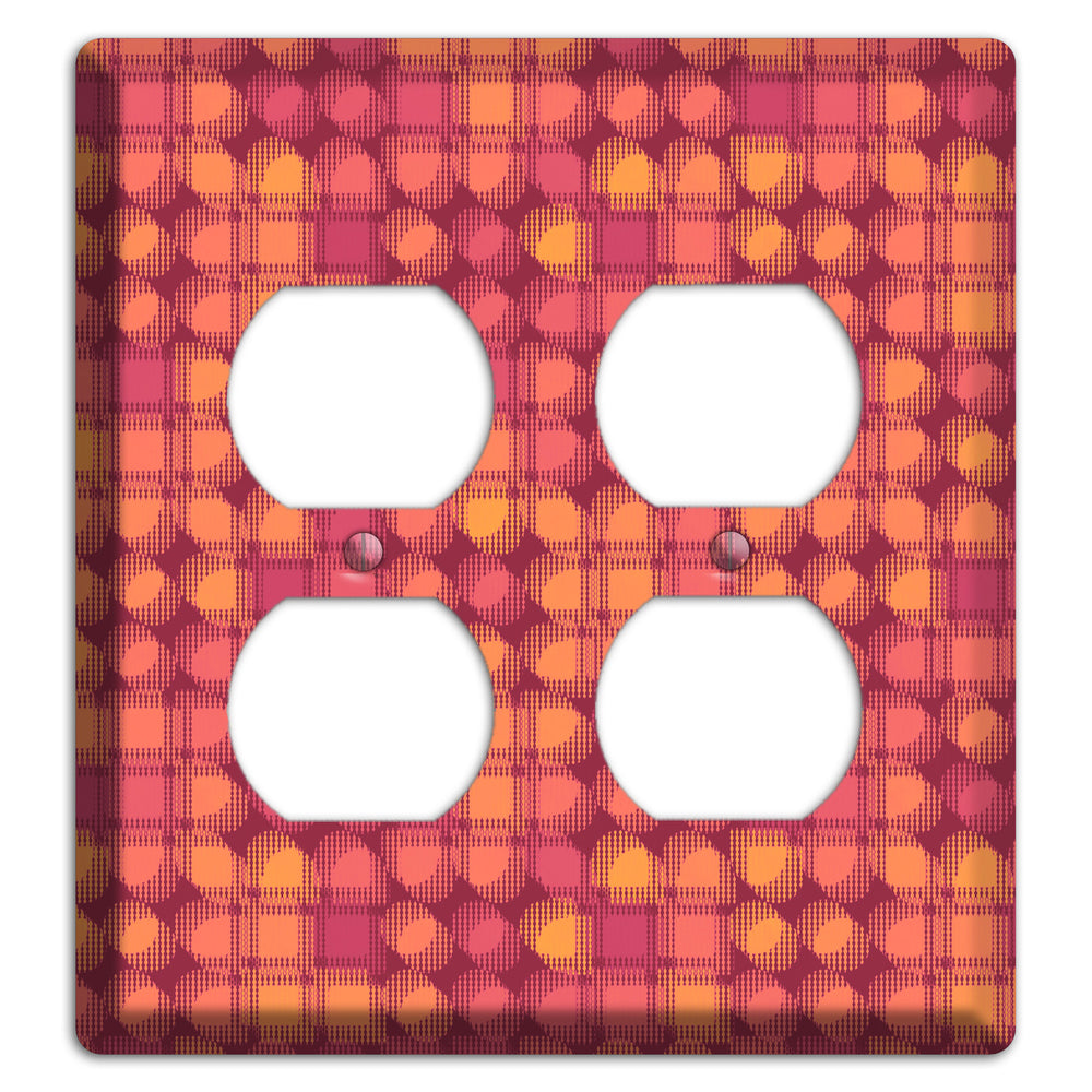 Coral Grunge Circles 2 Duplex Wallplate