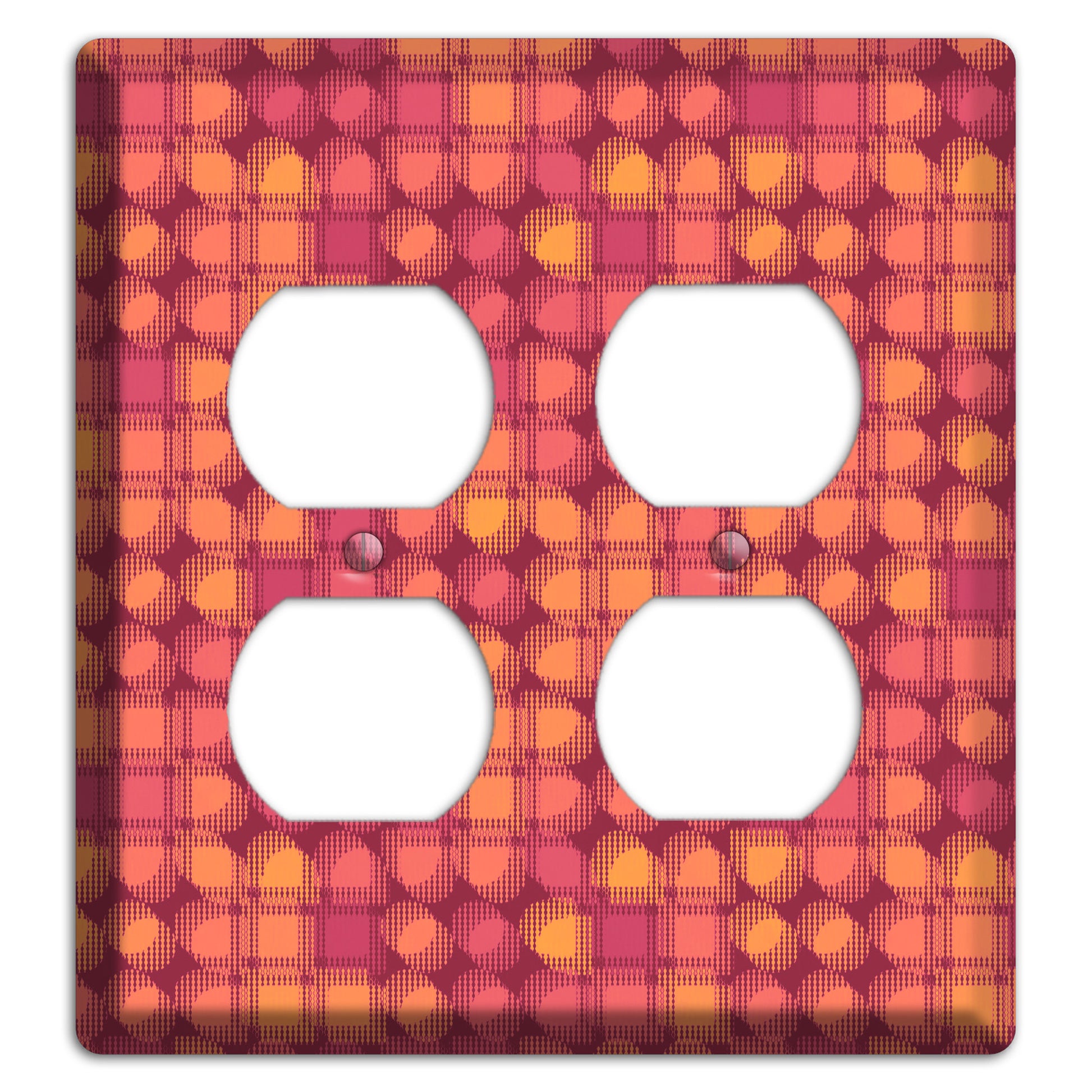 Coral Grunge Circles 2 Duplex Wallplate
