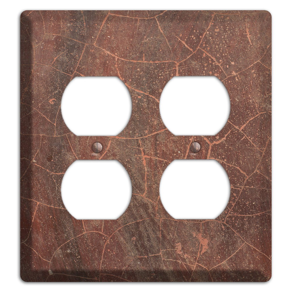 Maroon Cracked Concrete 2 Duplex Wallplate
