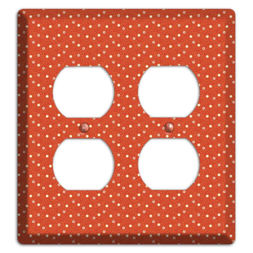 Tiny Red Vine Floral 2 Duplex Wallplate
