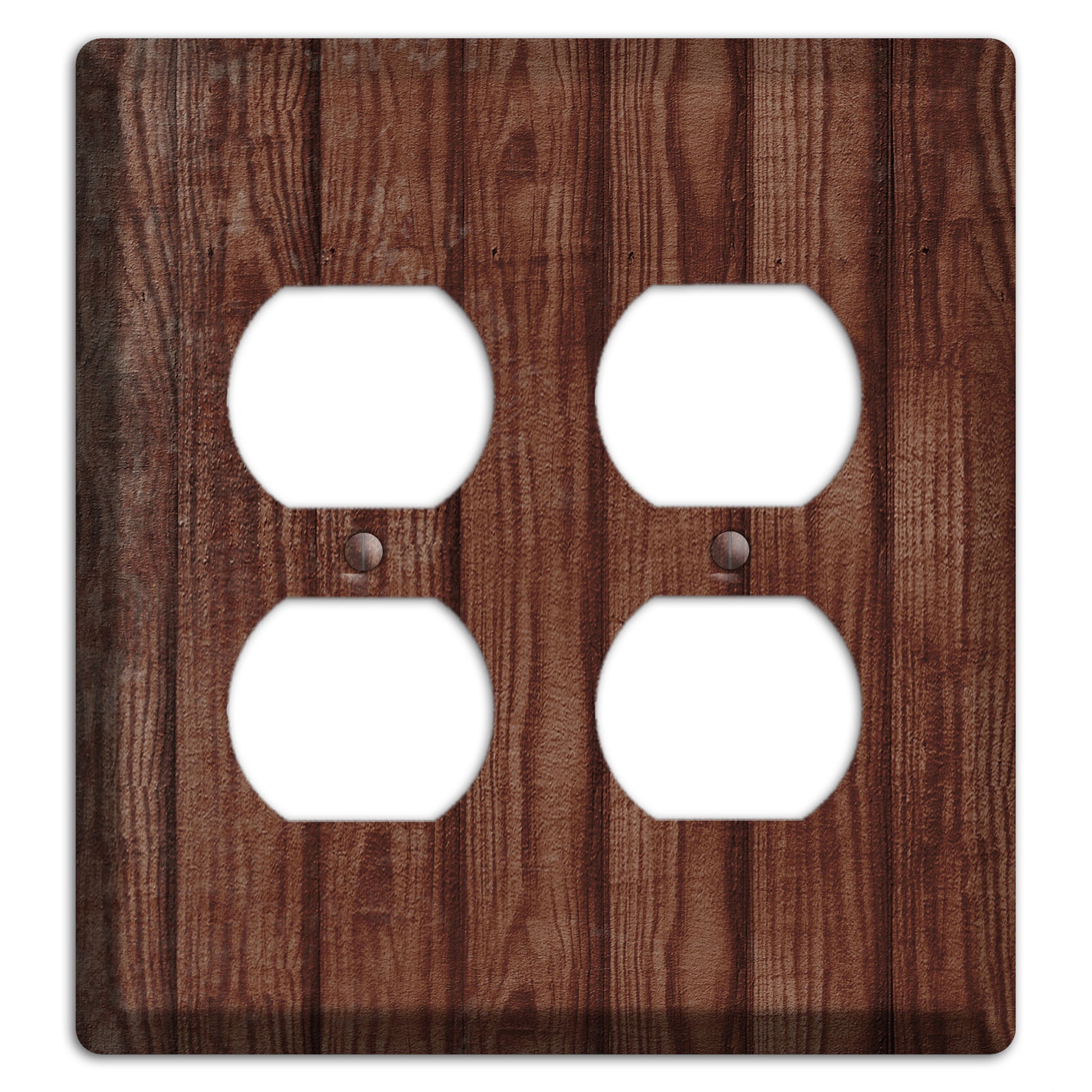 Saddle Weathered Wood 2 Duplex Wallplate