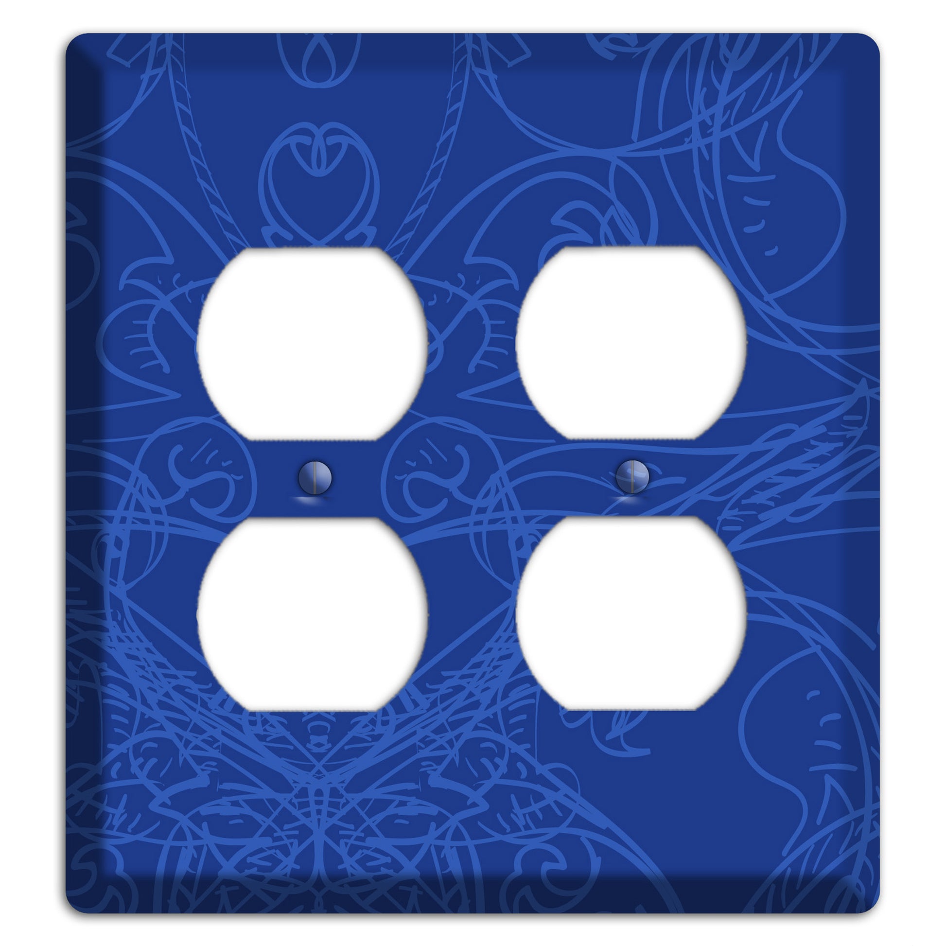 Blue Deco Sketch 2 Duplex Wallplate