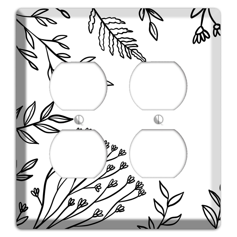 Hand-Drawn Floral 38 2 Duplex Wallplate