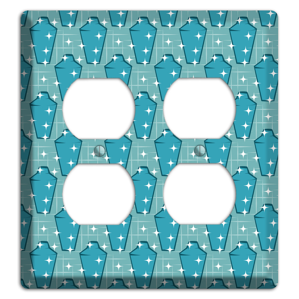 Retro Cocktail Shakers 2 Duplex Wallplate