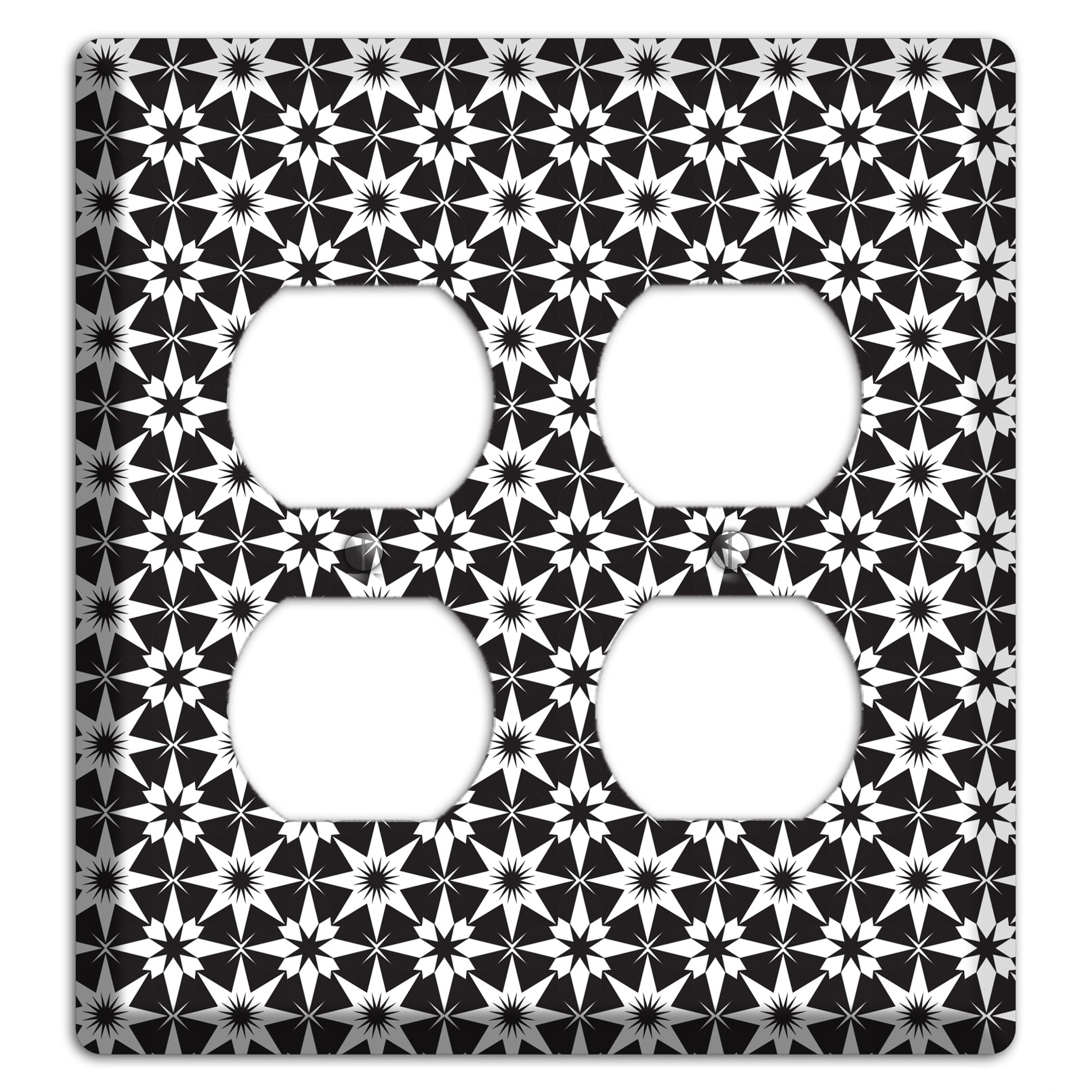 Black with White Foulard 2 Duplex Wallplate